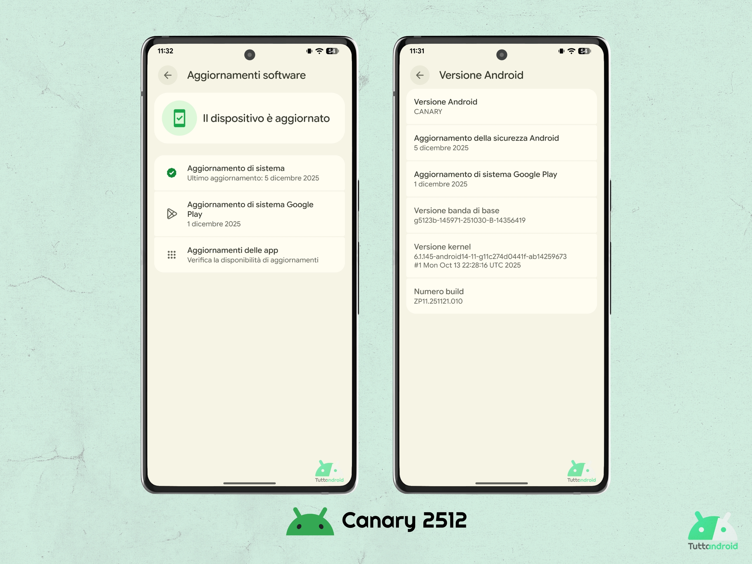 Android CANARY 2512 - Aggiornamento installato