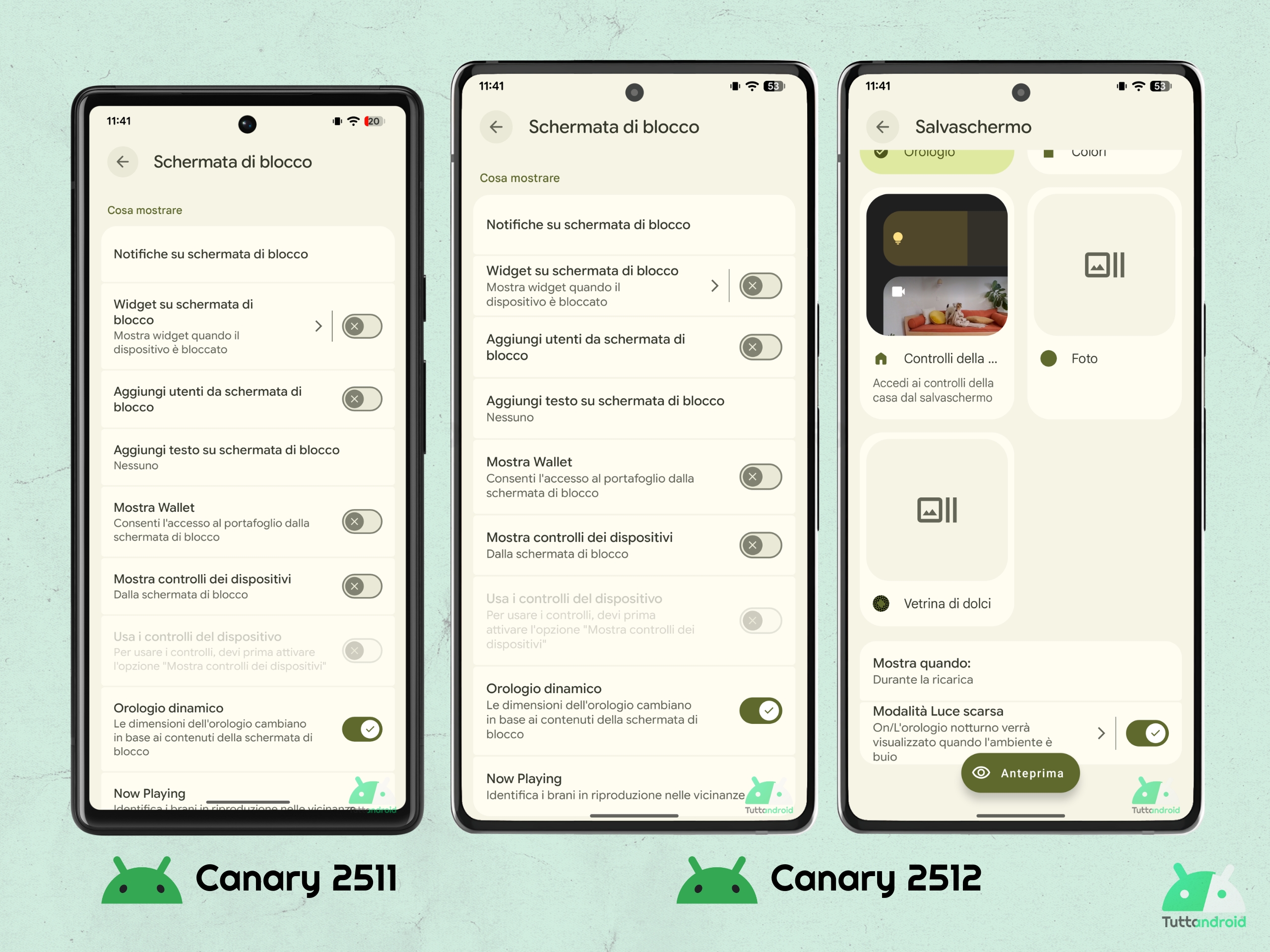 Android CANARY 2512 - Densità tessere impostazioni