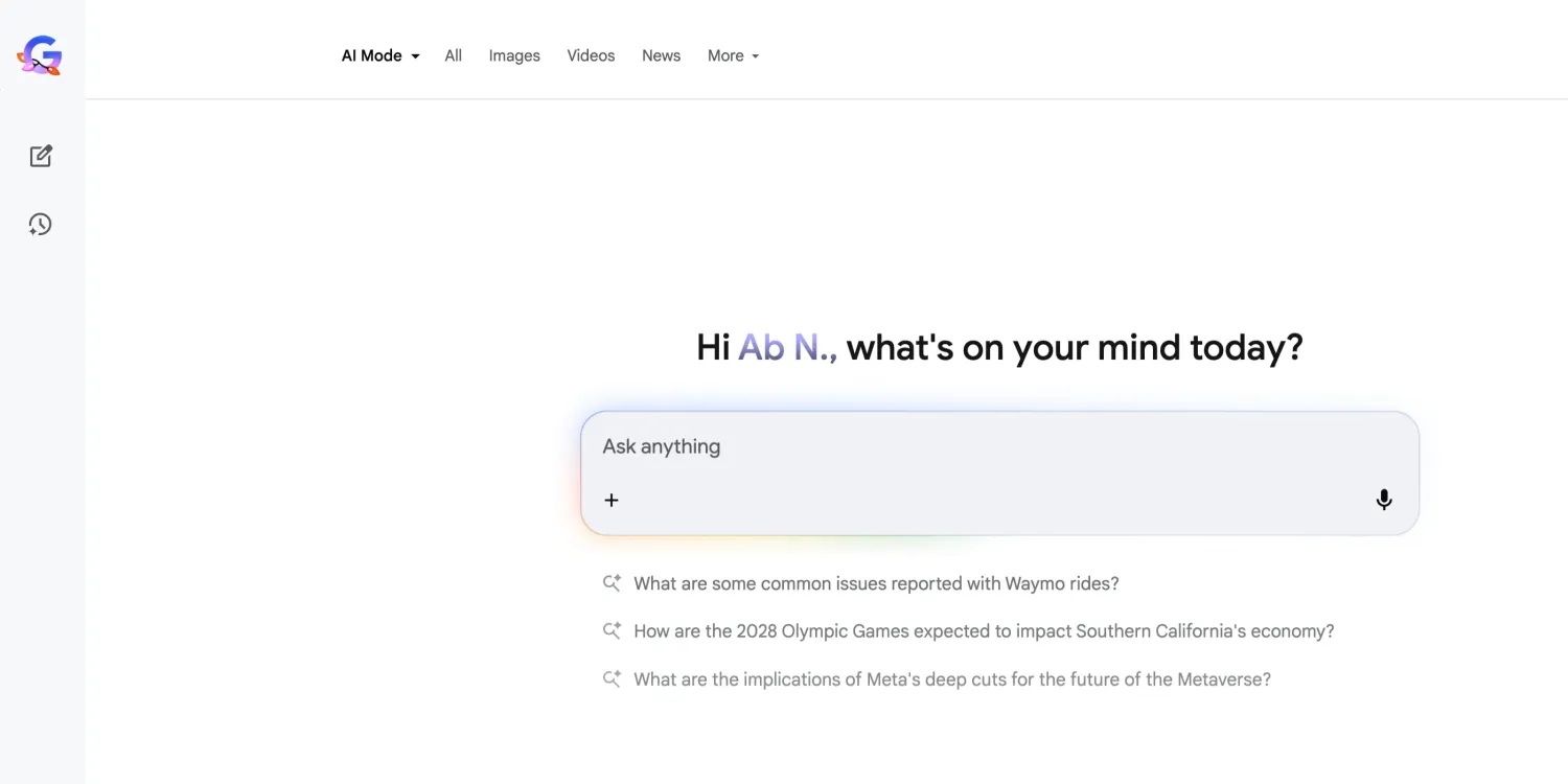 Google AI Mode interfaccia desktop-1