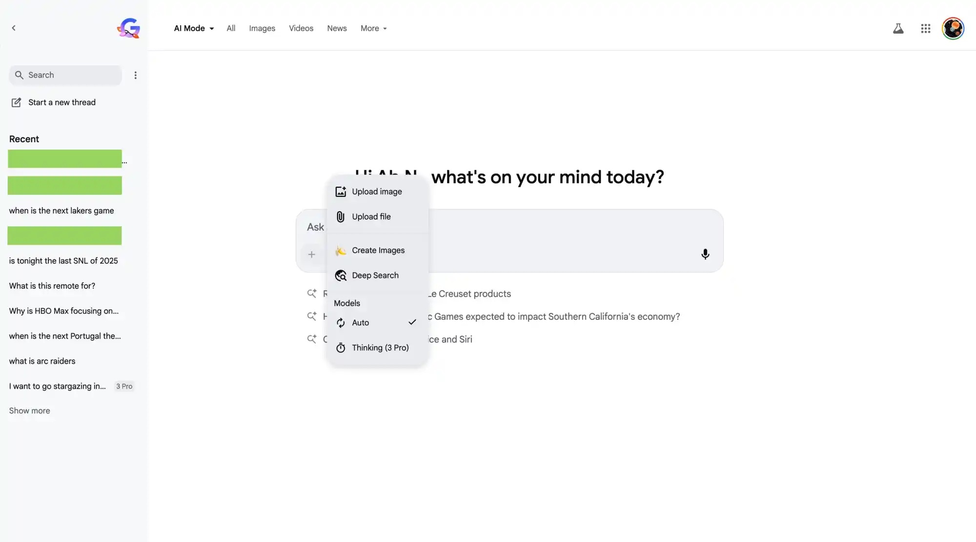 Google AI Mode interfaccia desktop-2