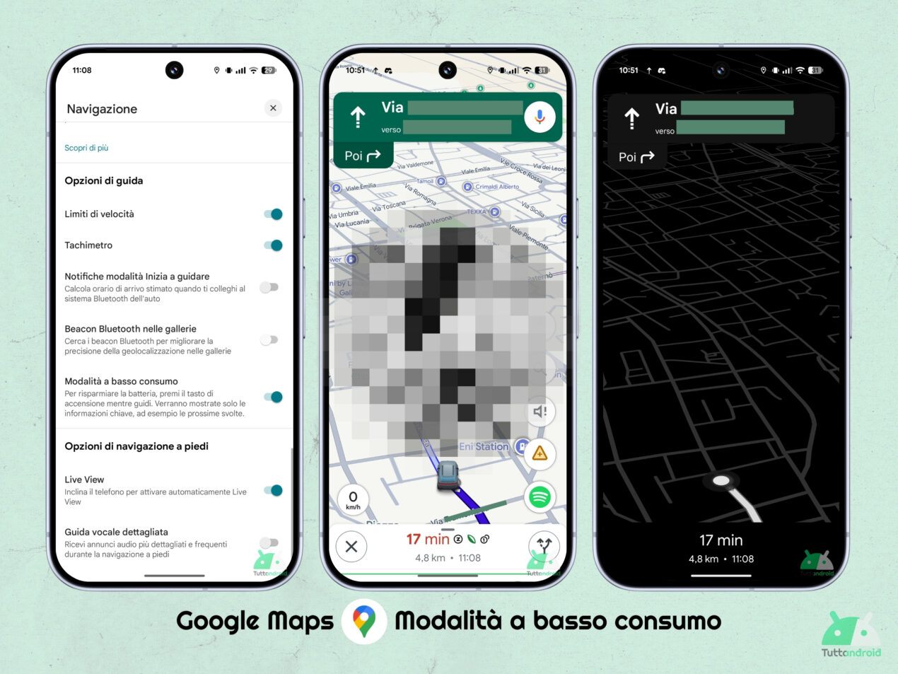 Google Maps fa ordine tra le impostazioni; la modalità a basso consumo ...