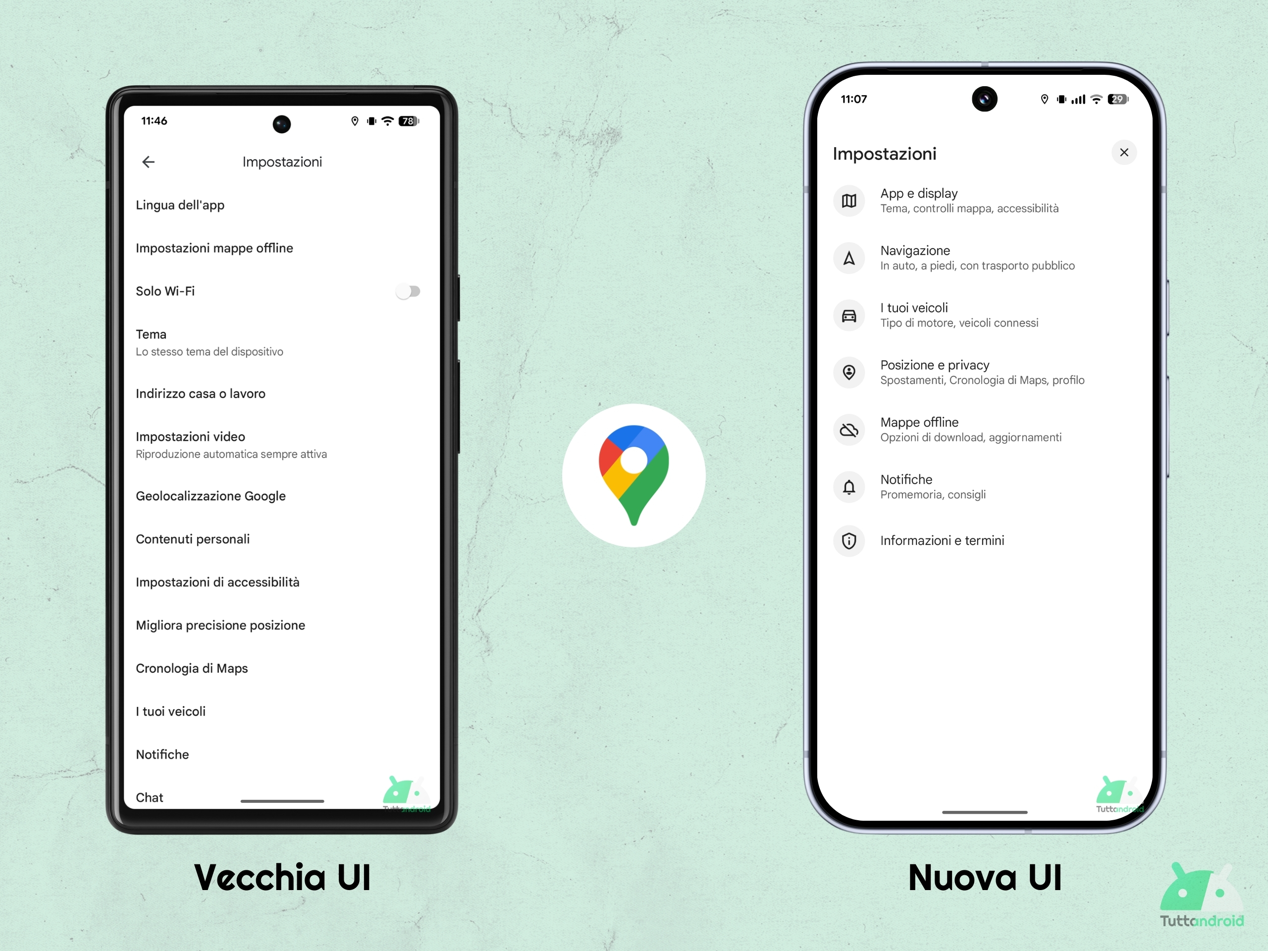 Google Maps v25.49.06 - Nuova UI Impostazioni