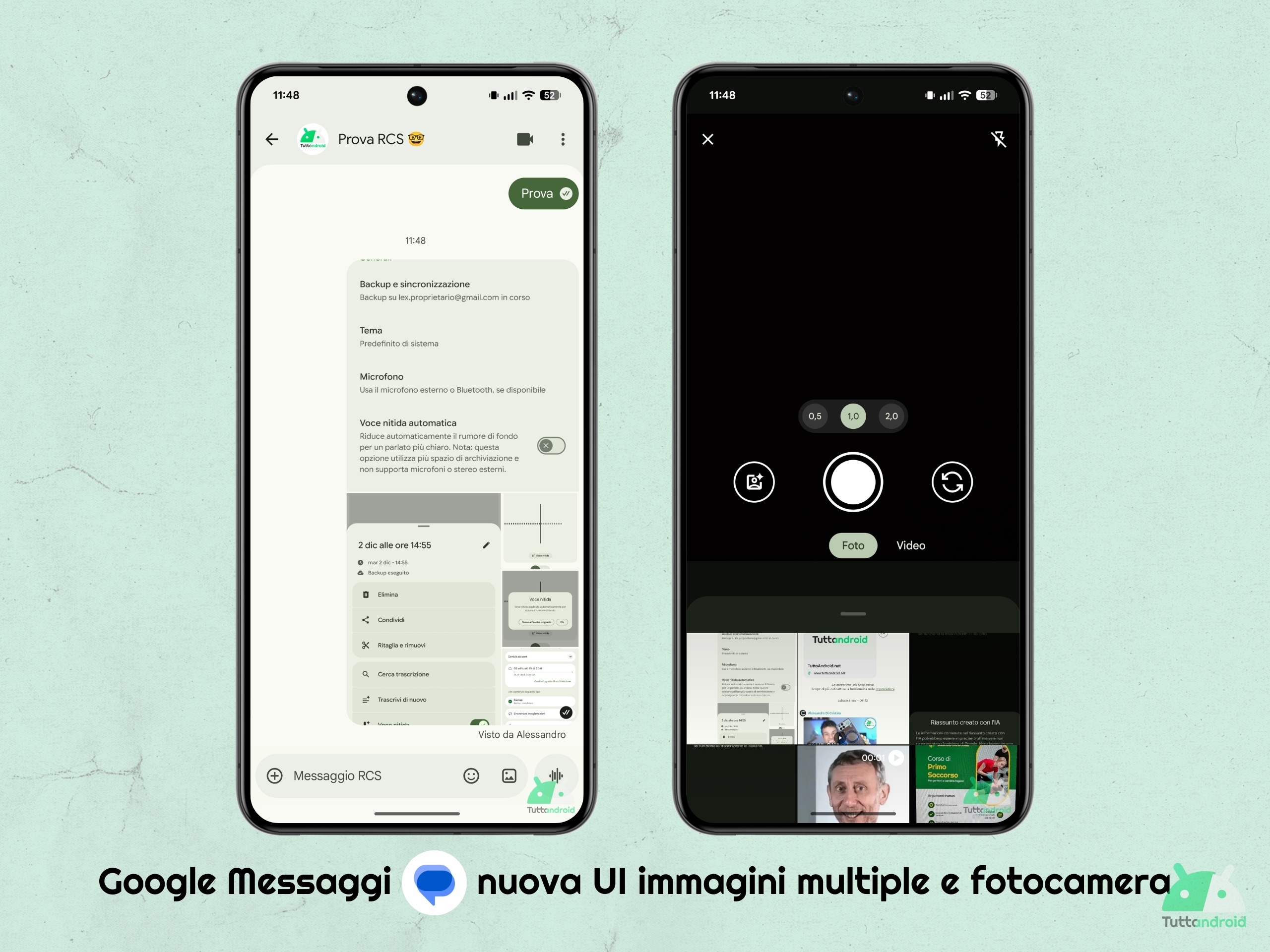 Google Messaggi v20251121 - Nuova UI immagini multiple