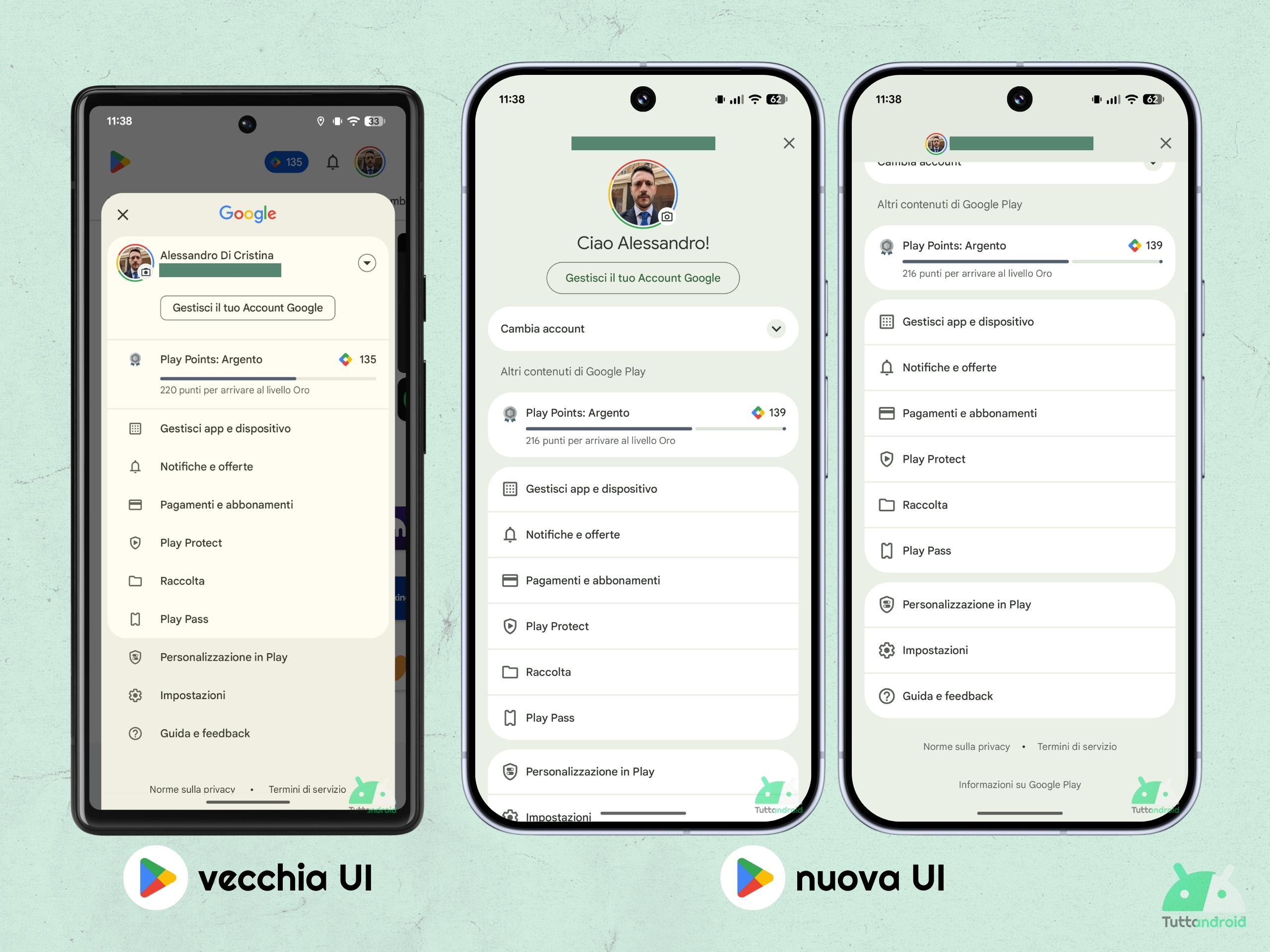 Google Play Store v48.9.30-31 - Selettore account M3E