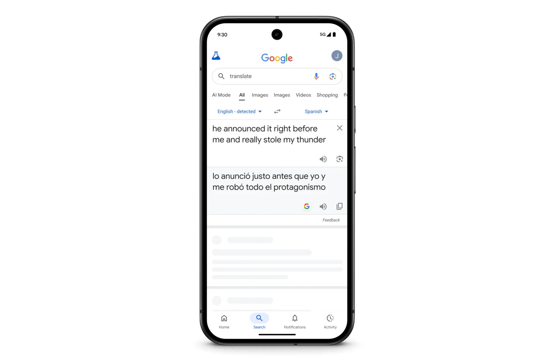 Google Traduttore Web - potenzialità Gemini