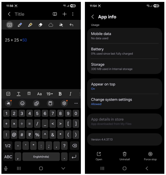 One UI 8.5 Math Solver