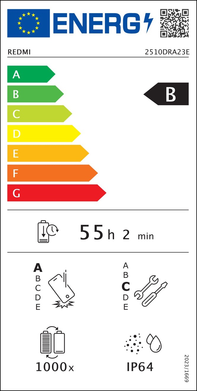 REDMI Note 15 4G - Etichetta Energetica UE