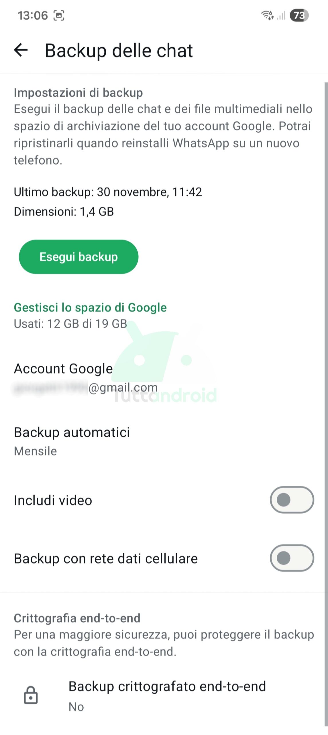 backup di WhatsApp