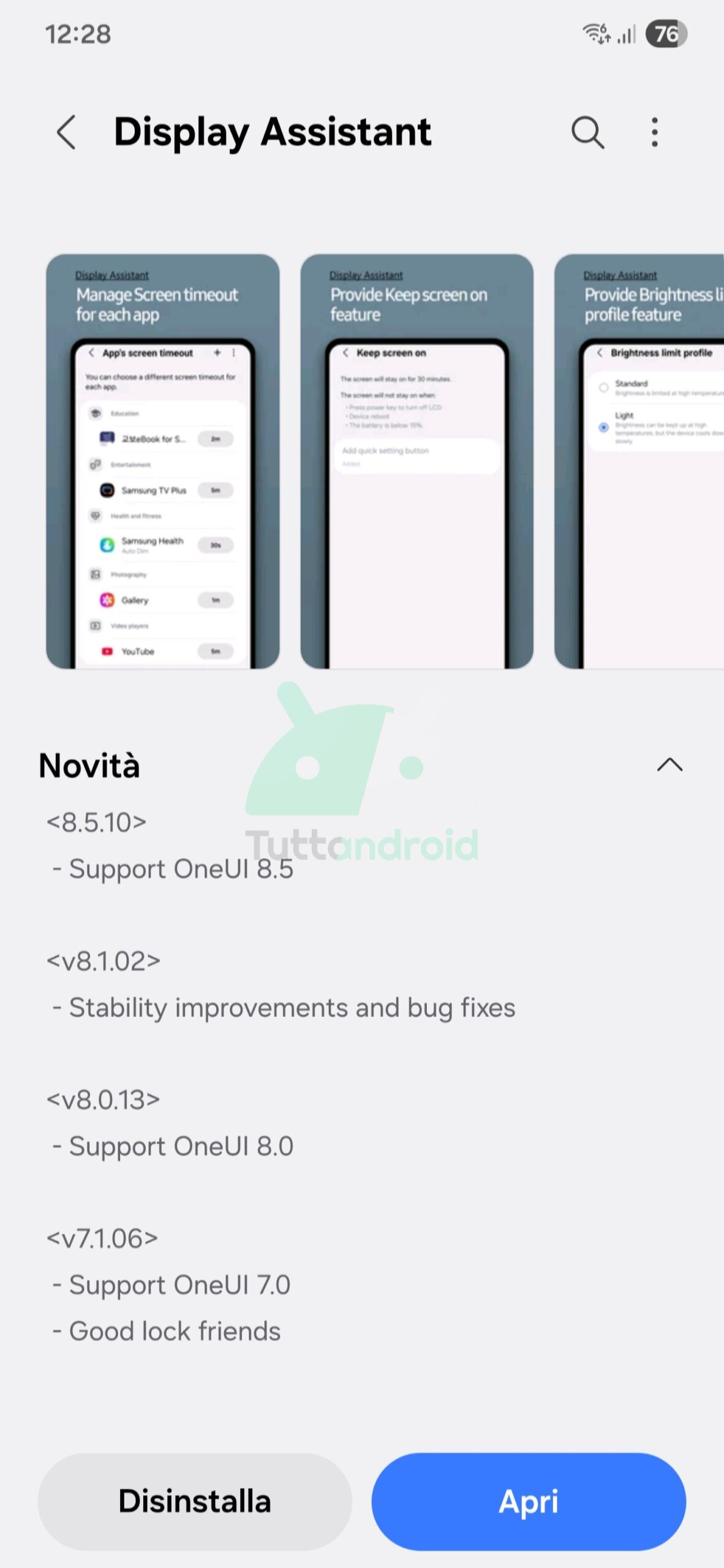 aggiornamento Display Assistant