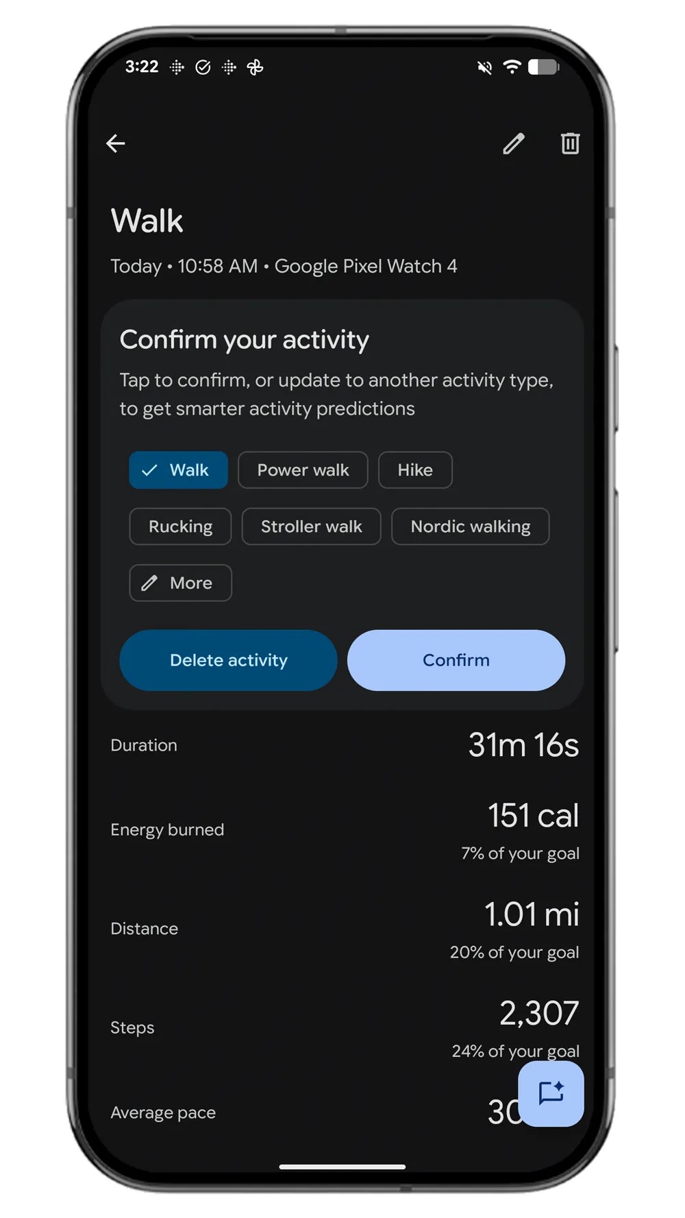 fitbit registrazione attività