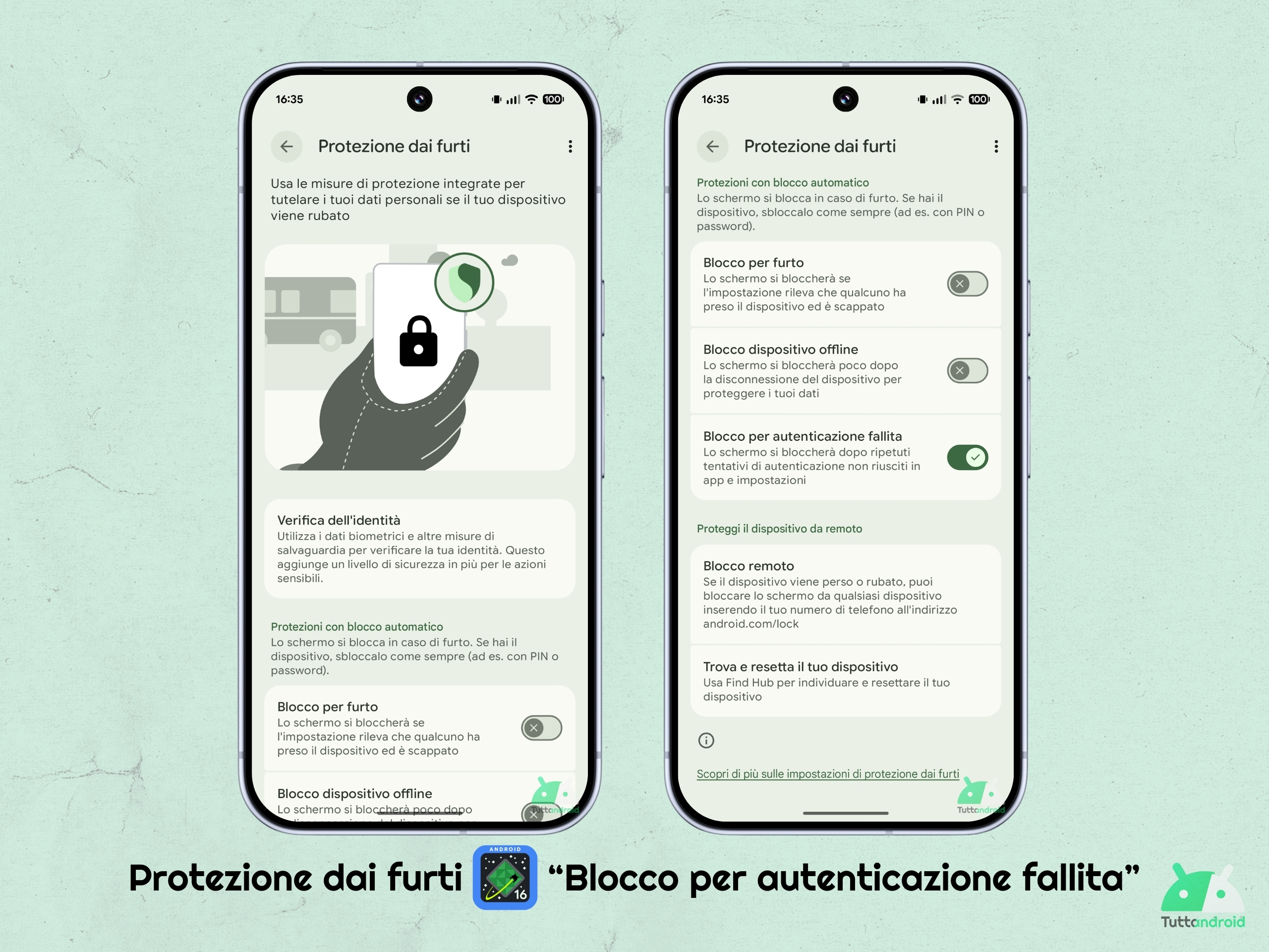 Android 16 QPR2 - Protezione dai furti - Blocco per autenticazione fallita