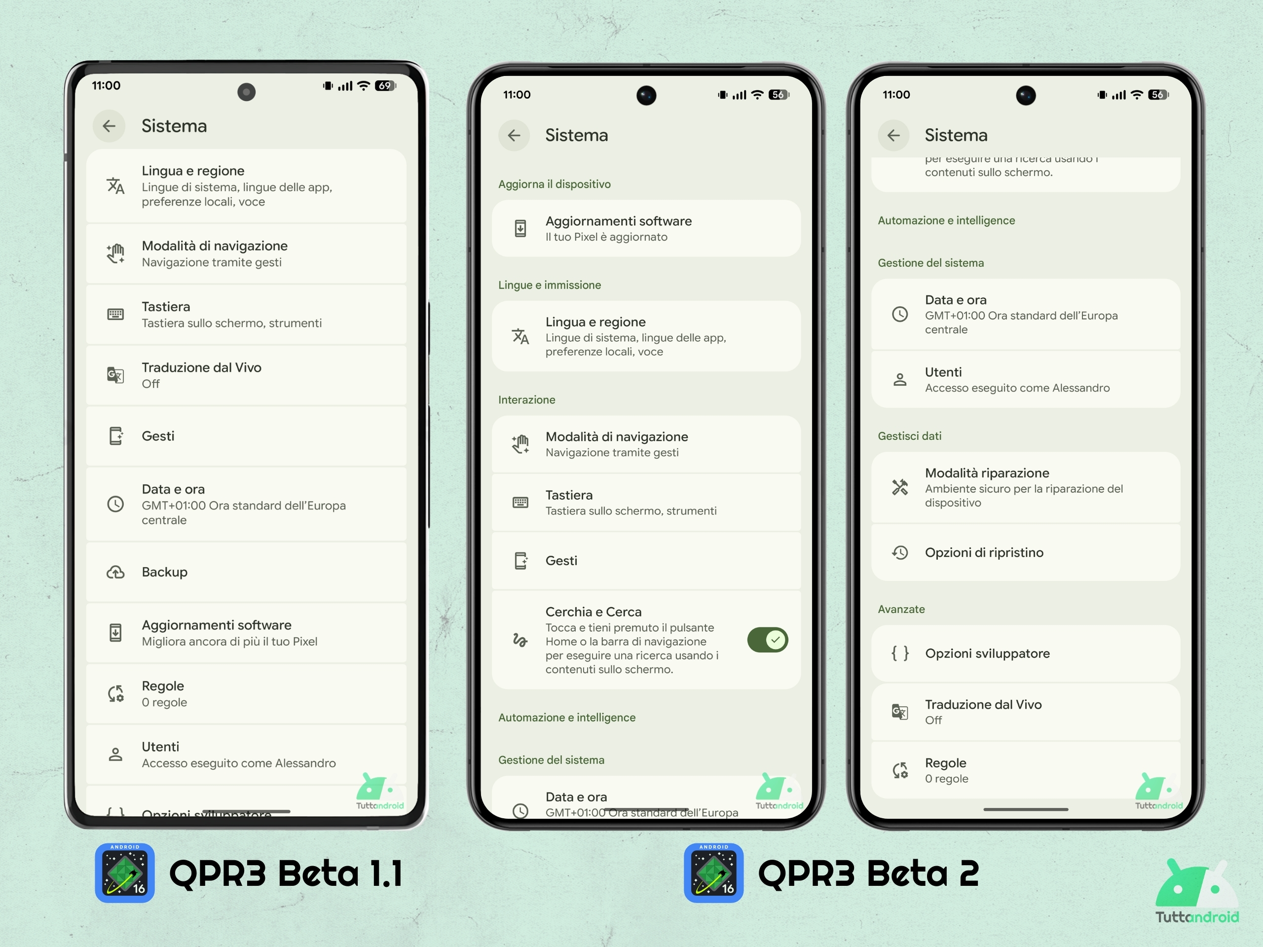 Android 16 QPR3 - Beta 2 - Impostazioni - Sezione sistema
