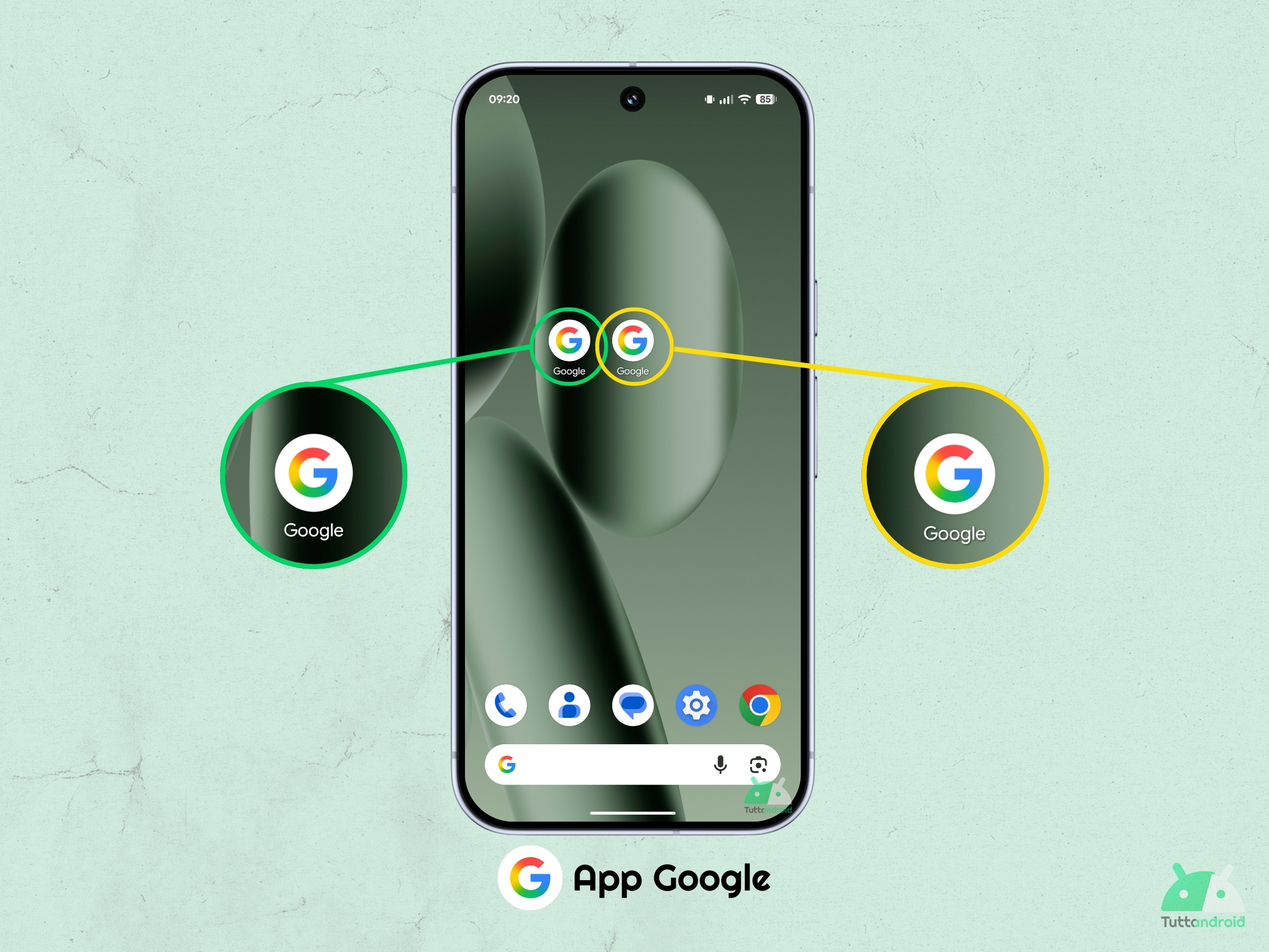 App Google - Nuova icona Big G più grande 2026 tta