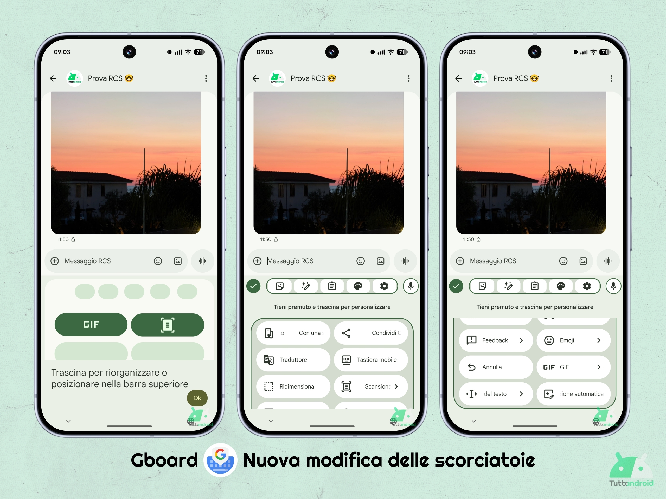 Gboard v16.6.1 beta - Pannello delle scorciatoie M3E modifica