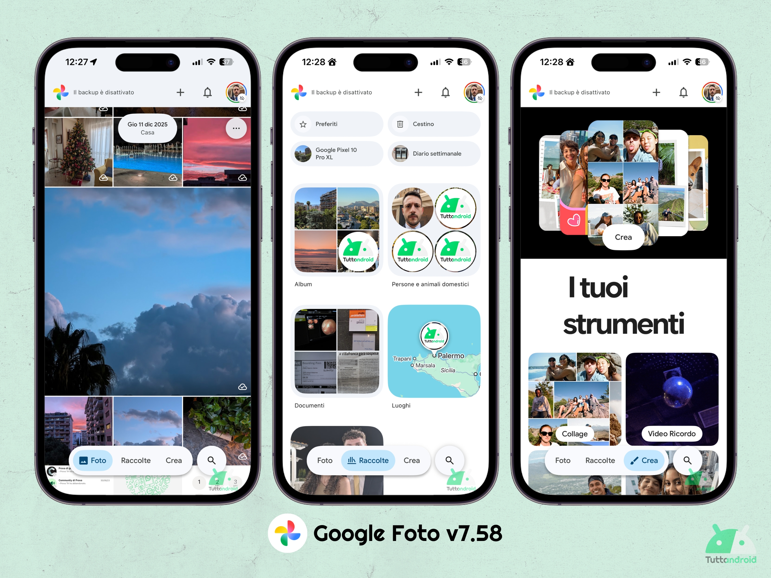 Google Foto v7.58 per iOS - Interfaccia utente