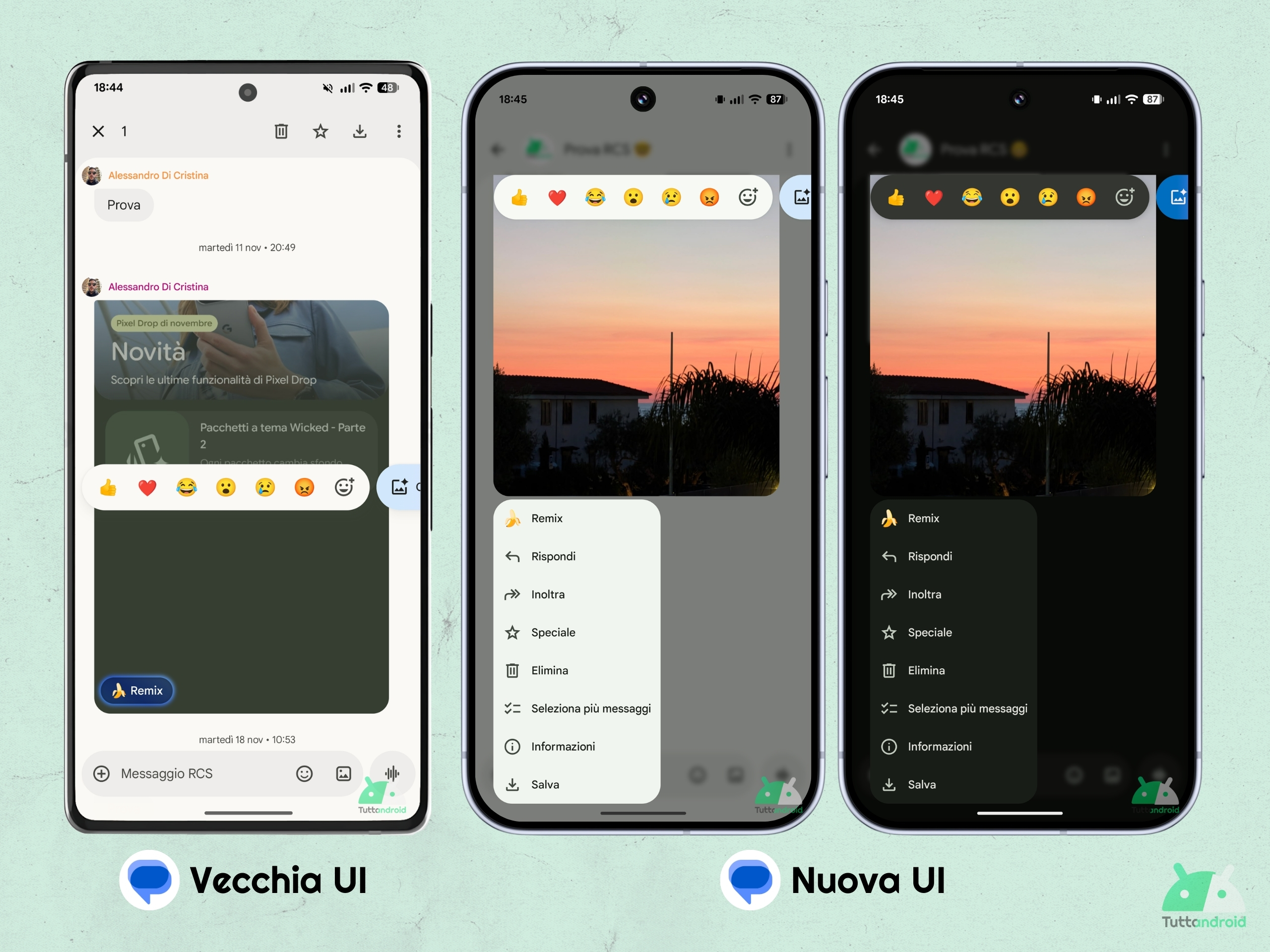 Google Messaggi v20251212 - Menu contestuale immagini