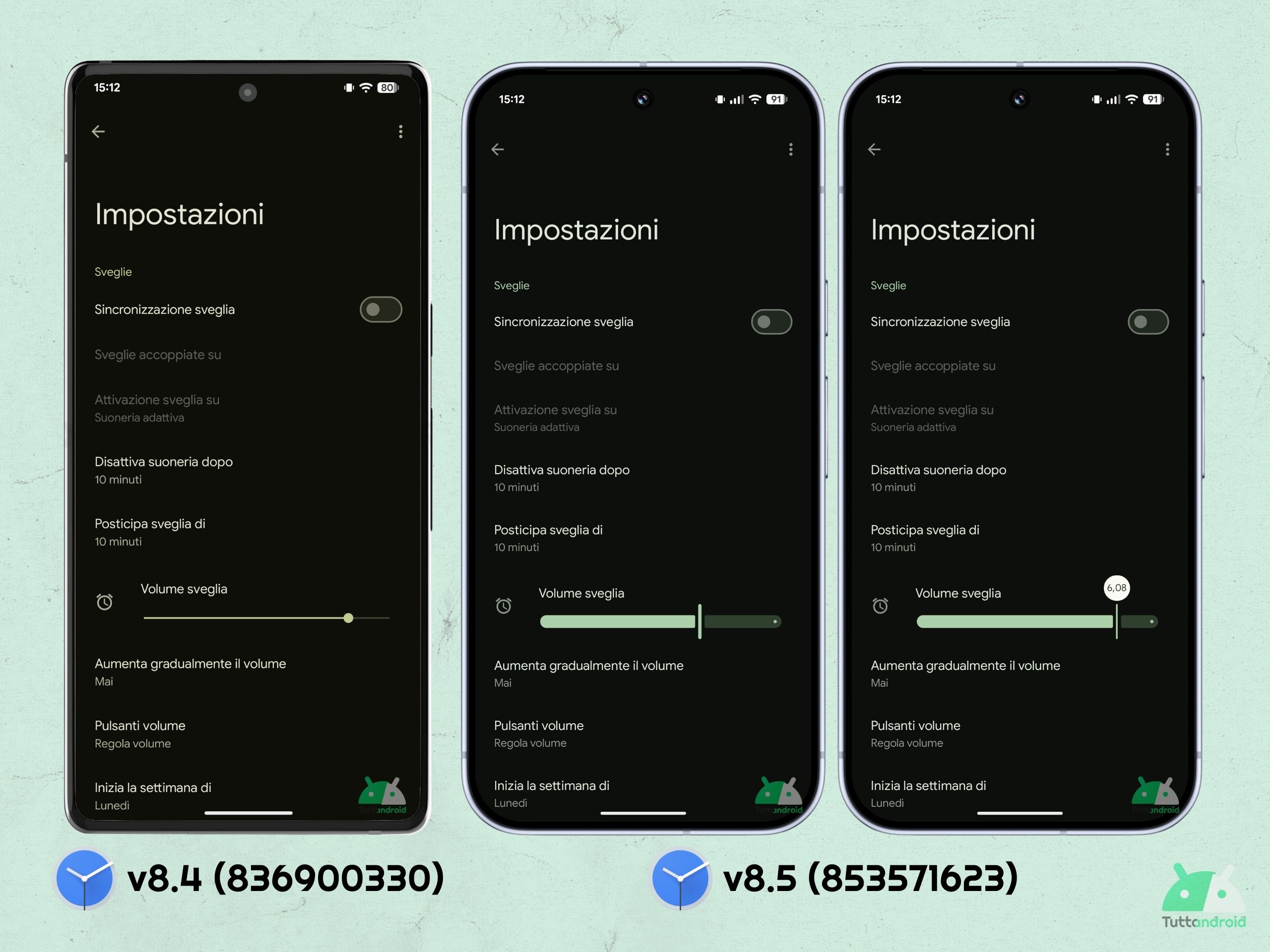 Google Orologio v8.5 - novità - 01 Slider volume