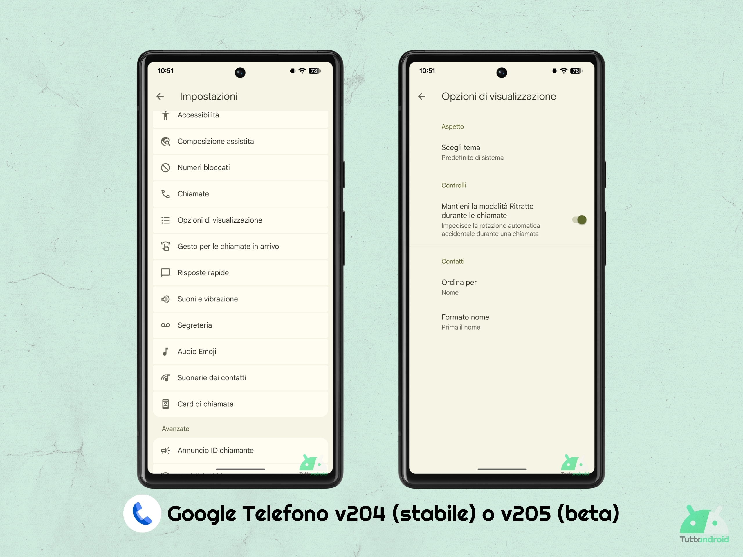Google Telefono v204 - Rollout modalità ritratto durante le chiamate