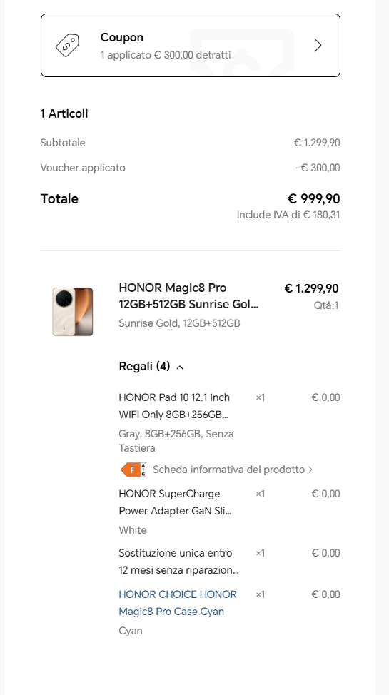 coupon e regali con HONOR Magic8 Pro