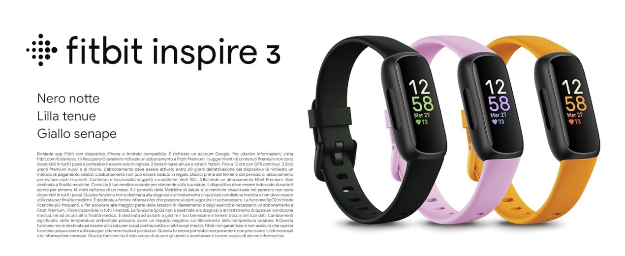 Fitbit Inspire 3, il fitness tracker con 10 giorni di autonomia, al minimo storico su Amazon