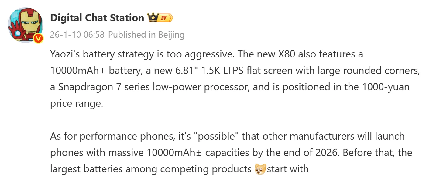 HONOR X80 leak specifiche batteria