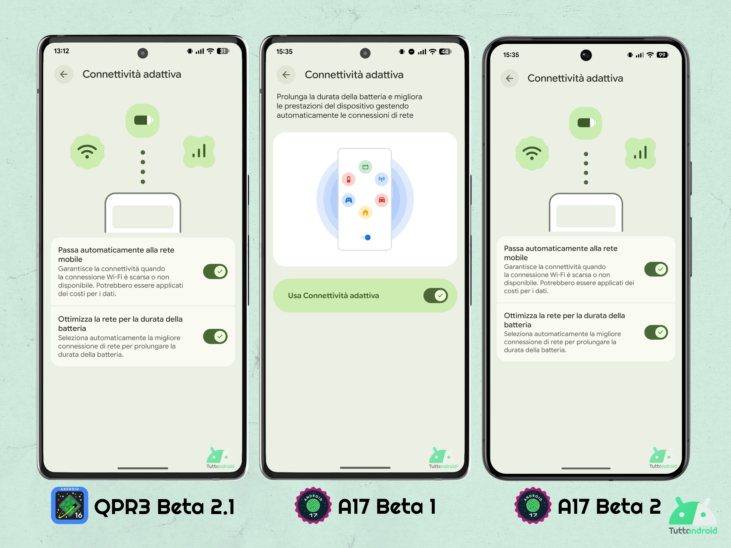 Android 17 - Beta 2 - Impostazioni - Rete e Internet - Connettività adattiva