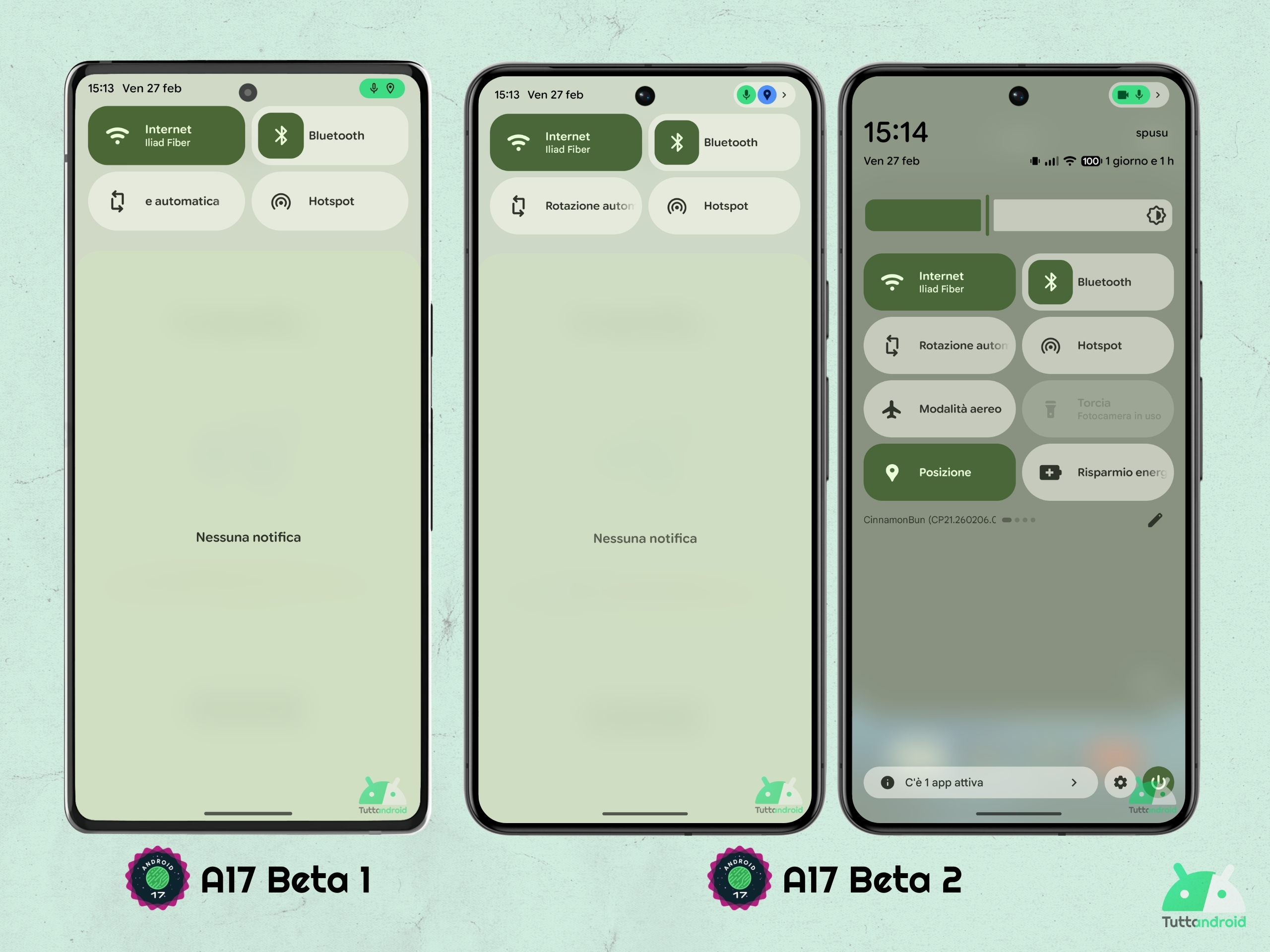 Android 17 - Beta 2 - Indicatori accesso privacy