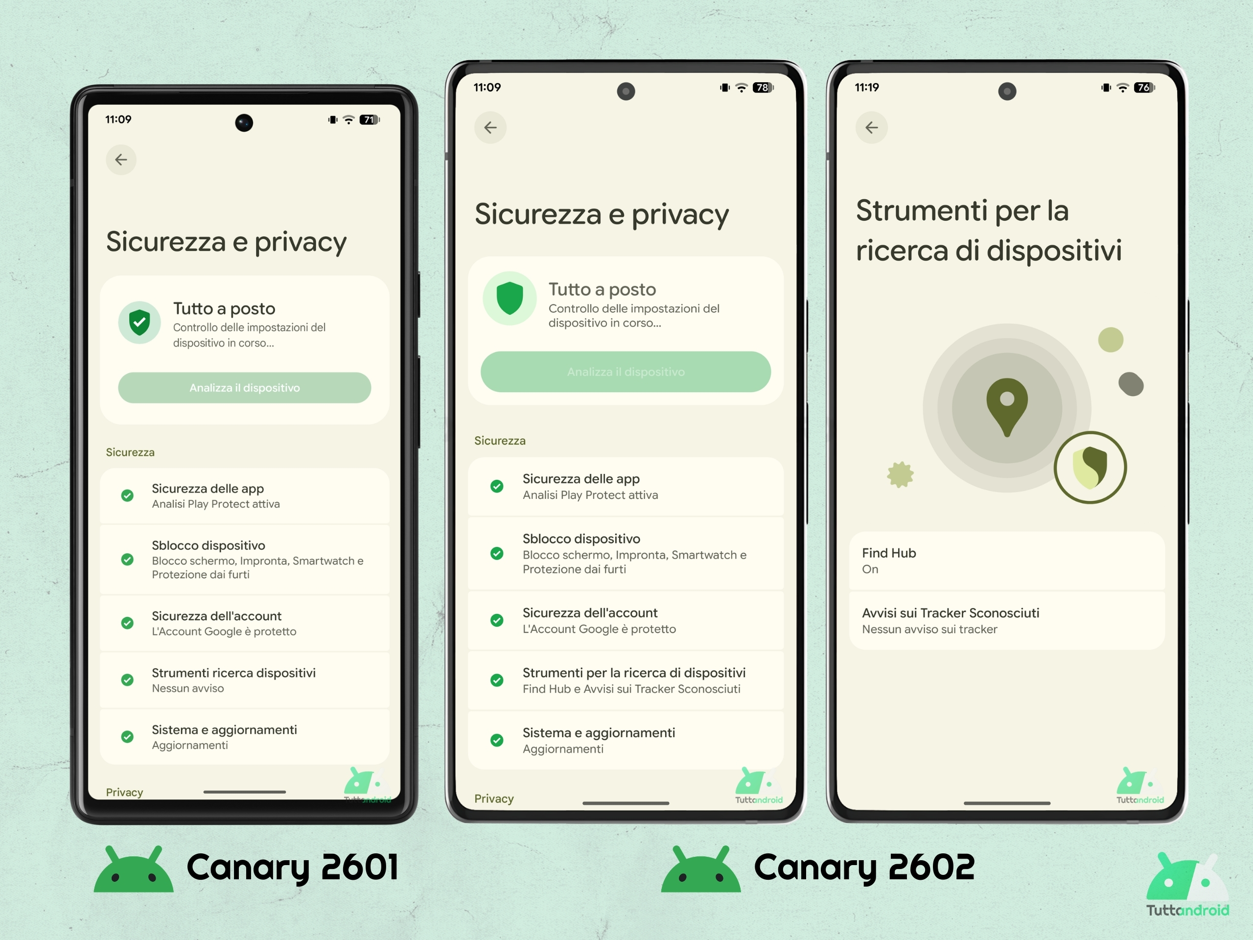 Android CANARY 2602 - Impostazioni - Sicurezza e privacy