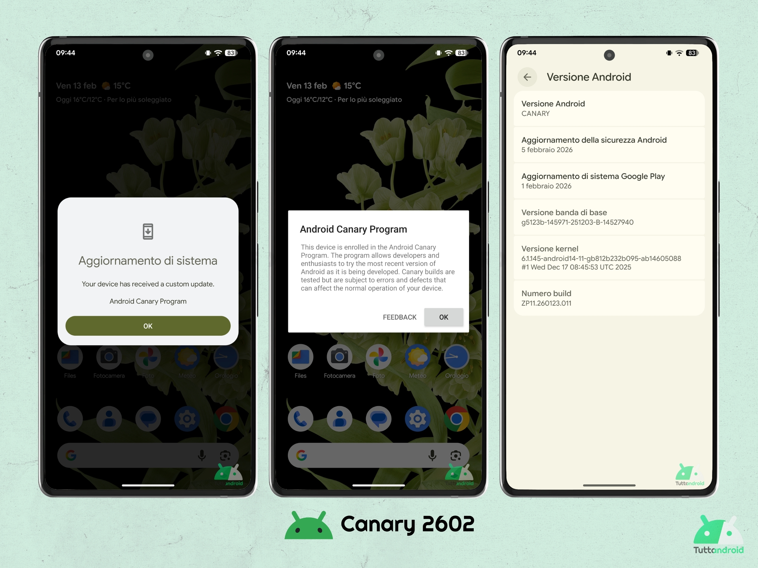 Android CANARY 2602 - Schermate post aggiornamento