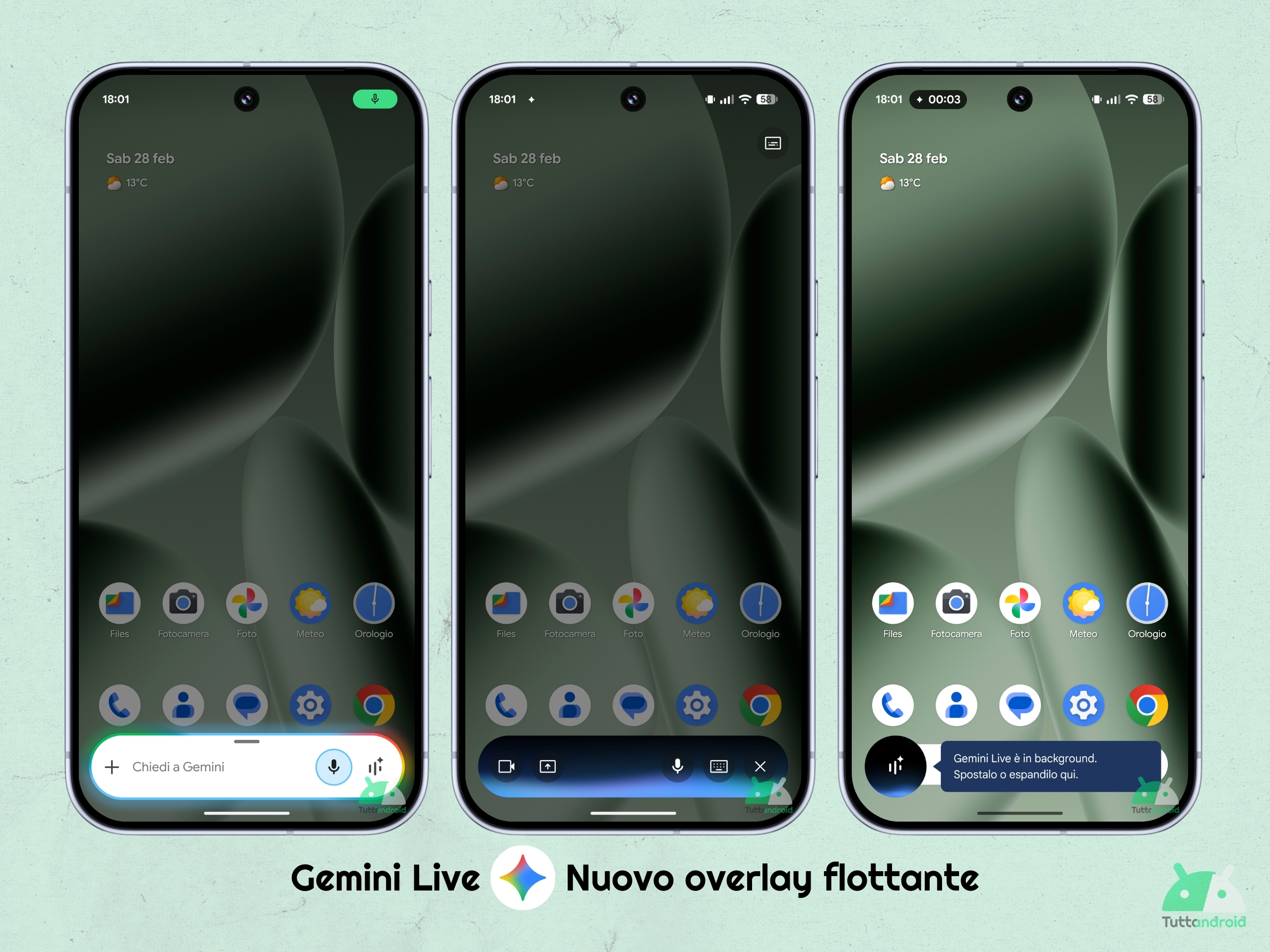 App Google v17.7.60 beta - nuovo overlay flottante di Gemini Live