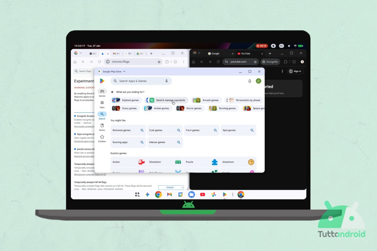 Aluminium OS torna a far parlare di sé: un leak mostra in anteprima il desktop Android di Google