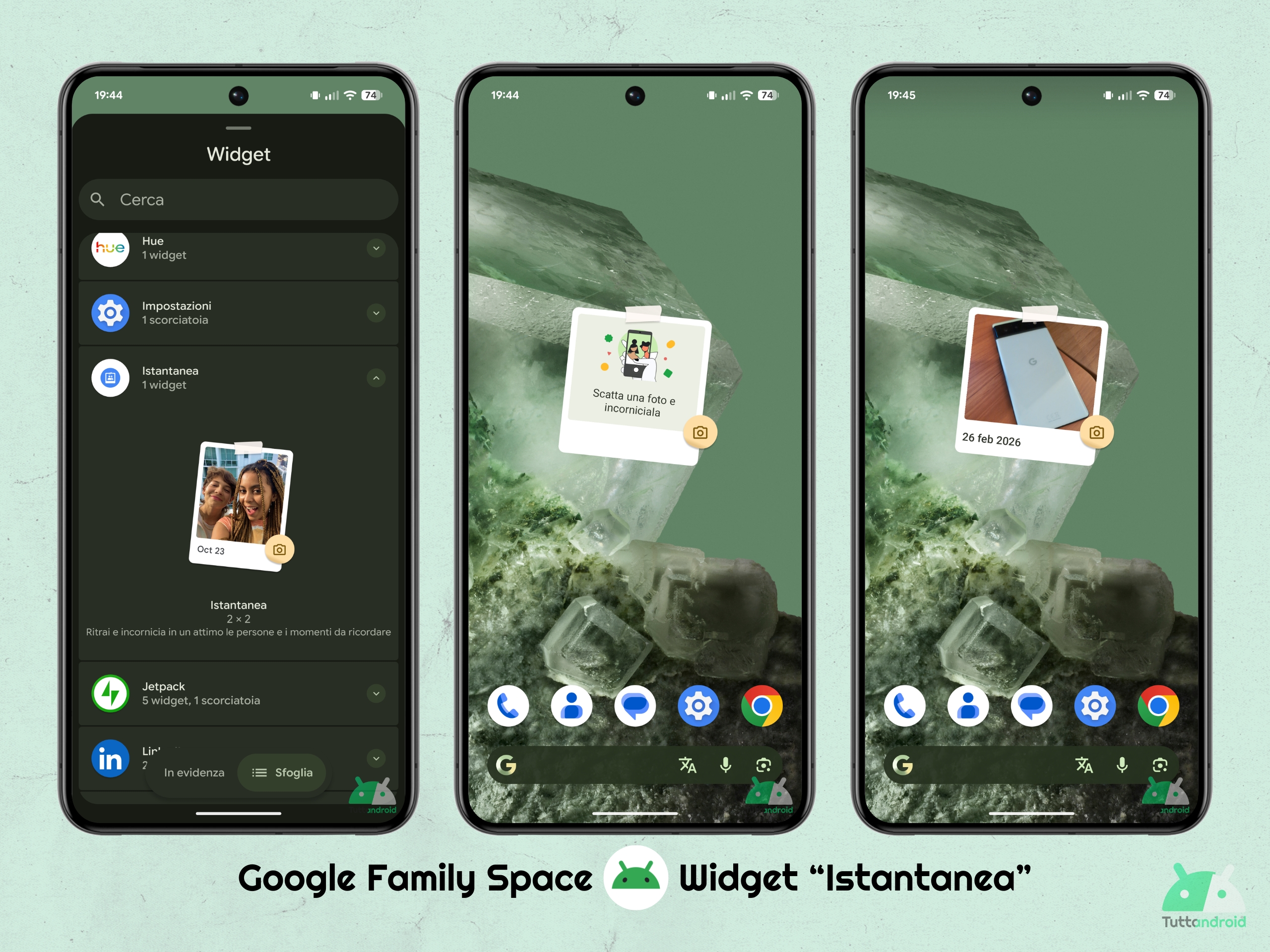 Google Family Space - Widget Istantanea