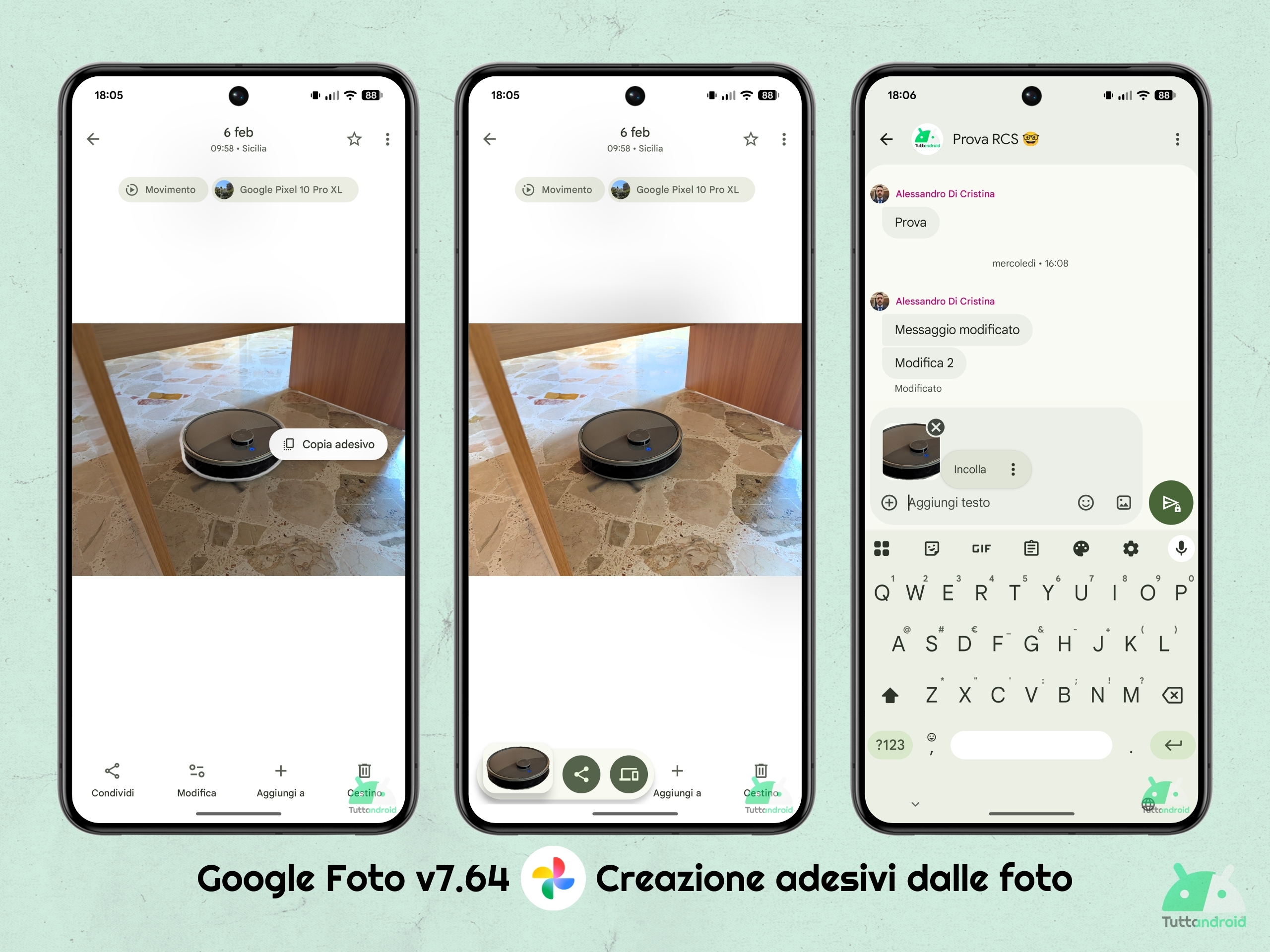 Google Foto v7.64 - Creazione adesivi dalle foto