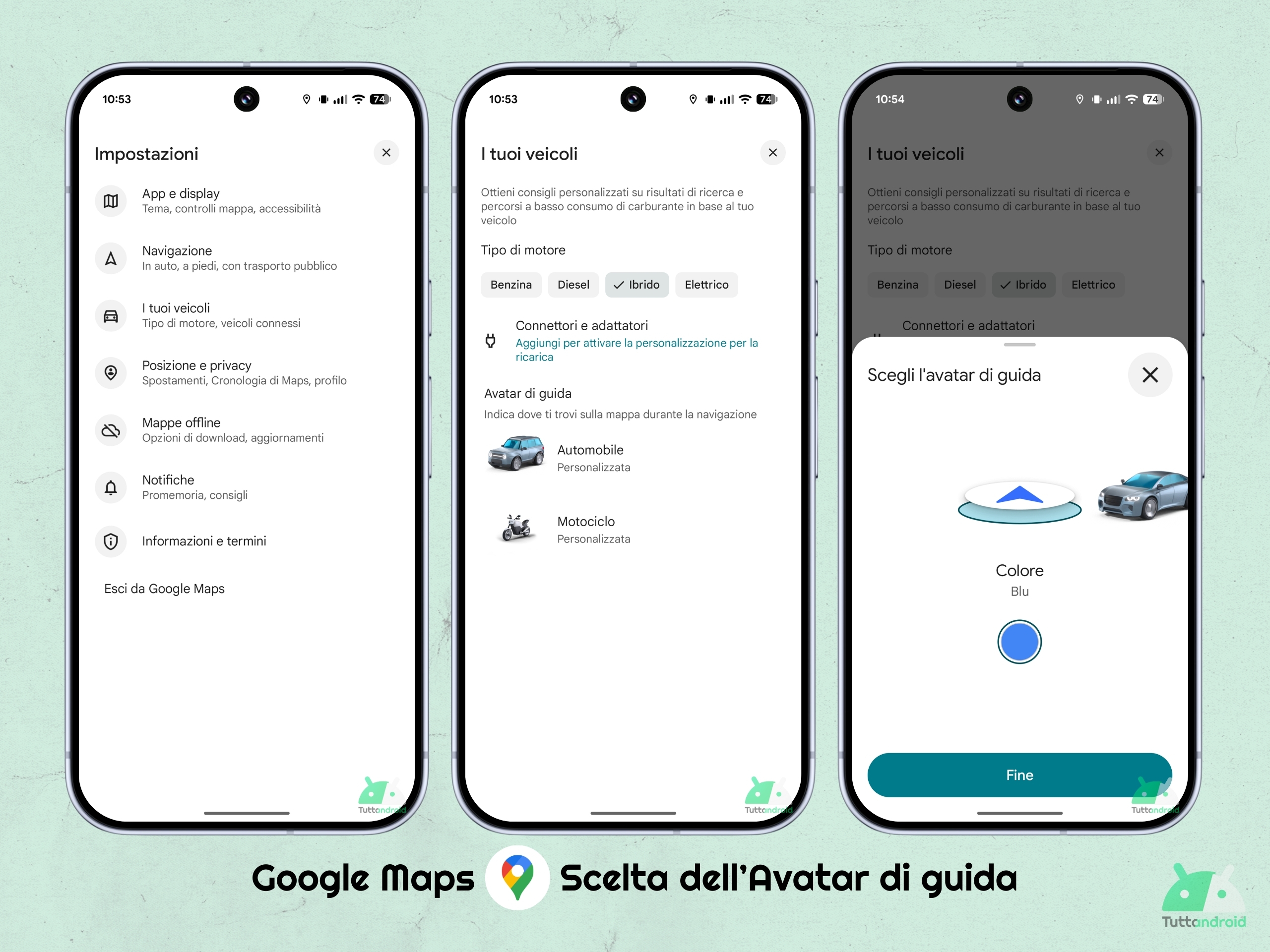 Google Maps - Scelta dell'avatar di guida