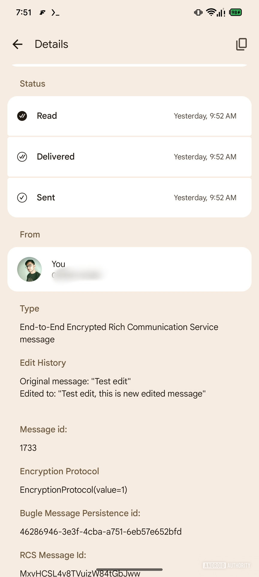 Google Messaggi v20260121 - Cronologia modifiche AA