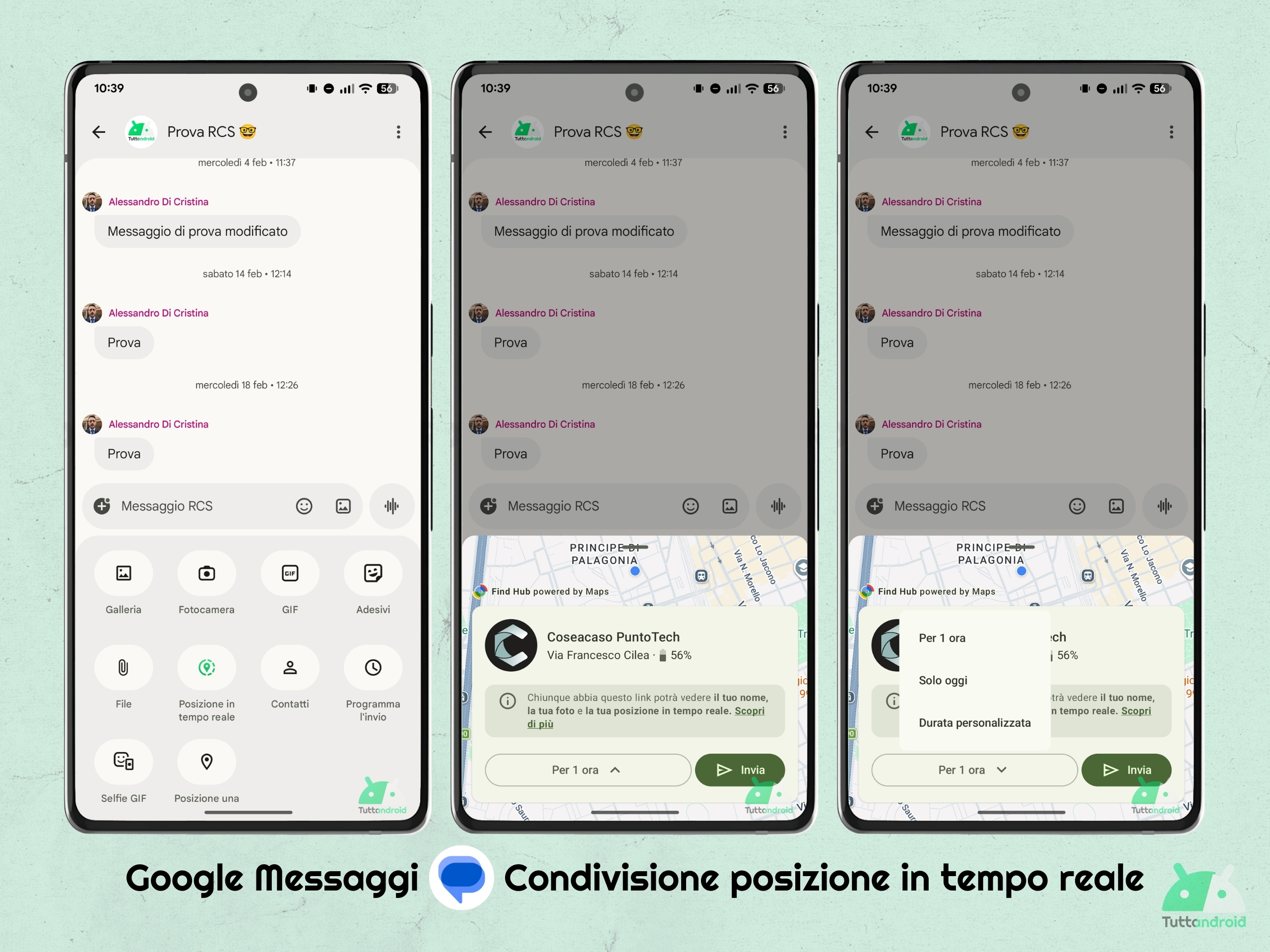 Google Messaggi v20260220 beta - Condivisione posizione in tempo reale