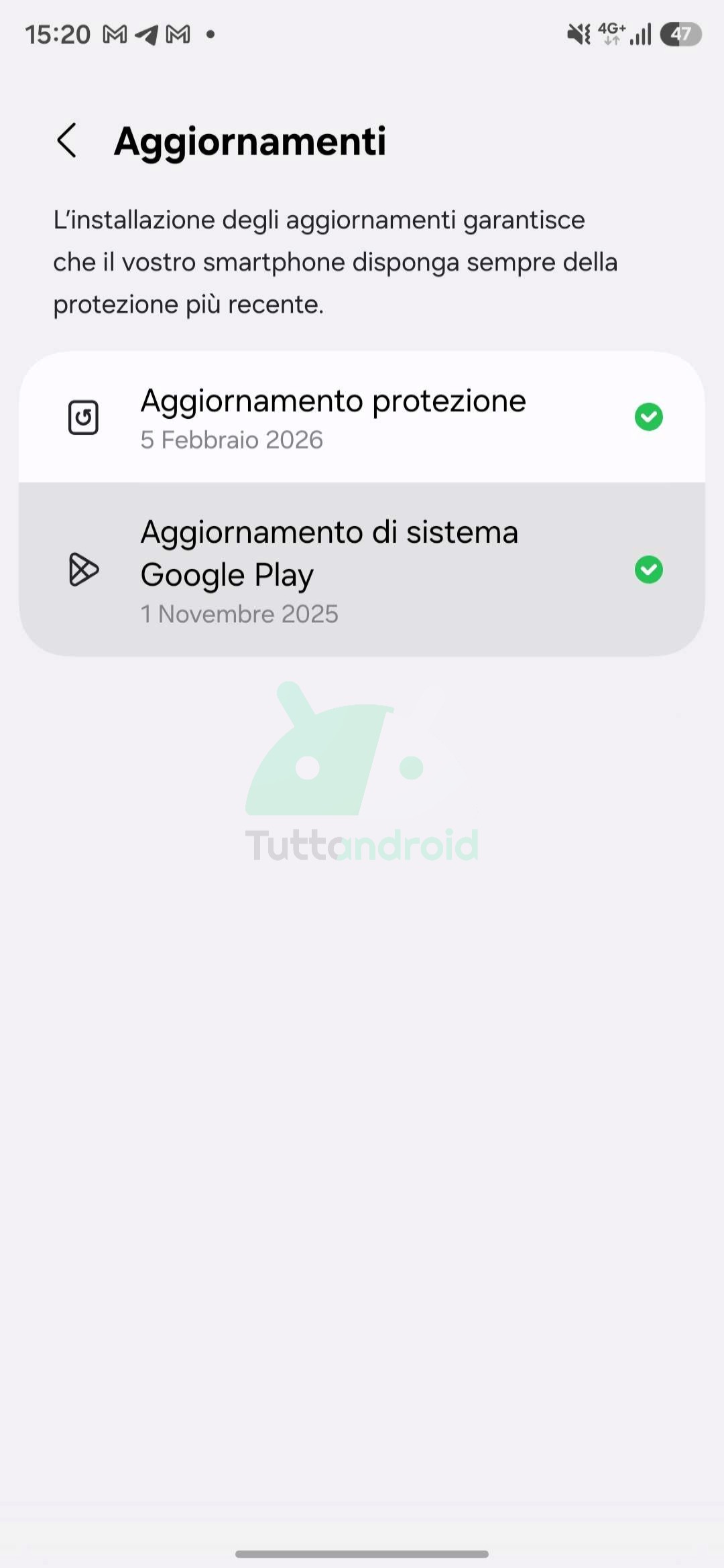 aggiornamento di sistema Google Play su One UI 8.5 beta