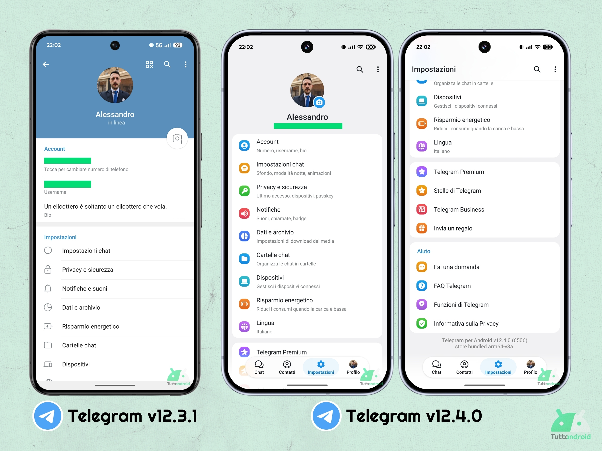 Telegram v12.4.0 - Nuova UI - 03 Impostazioni