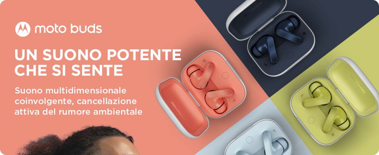Motorola Moto Buds: gli auricolari con triplo microfono e audio premium al minimo storico