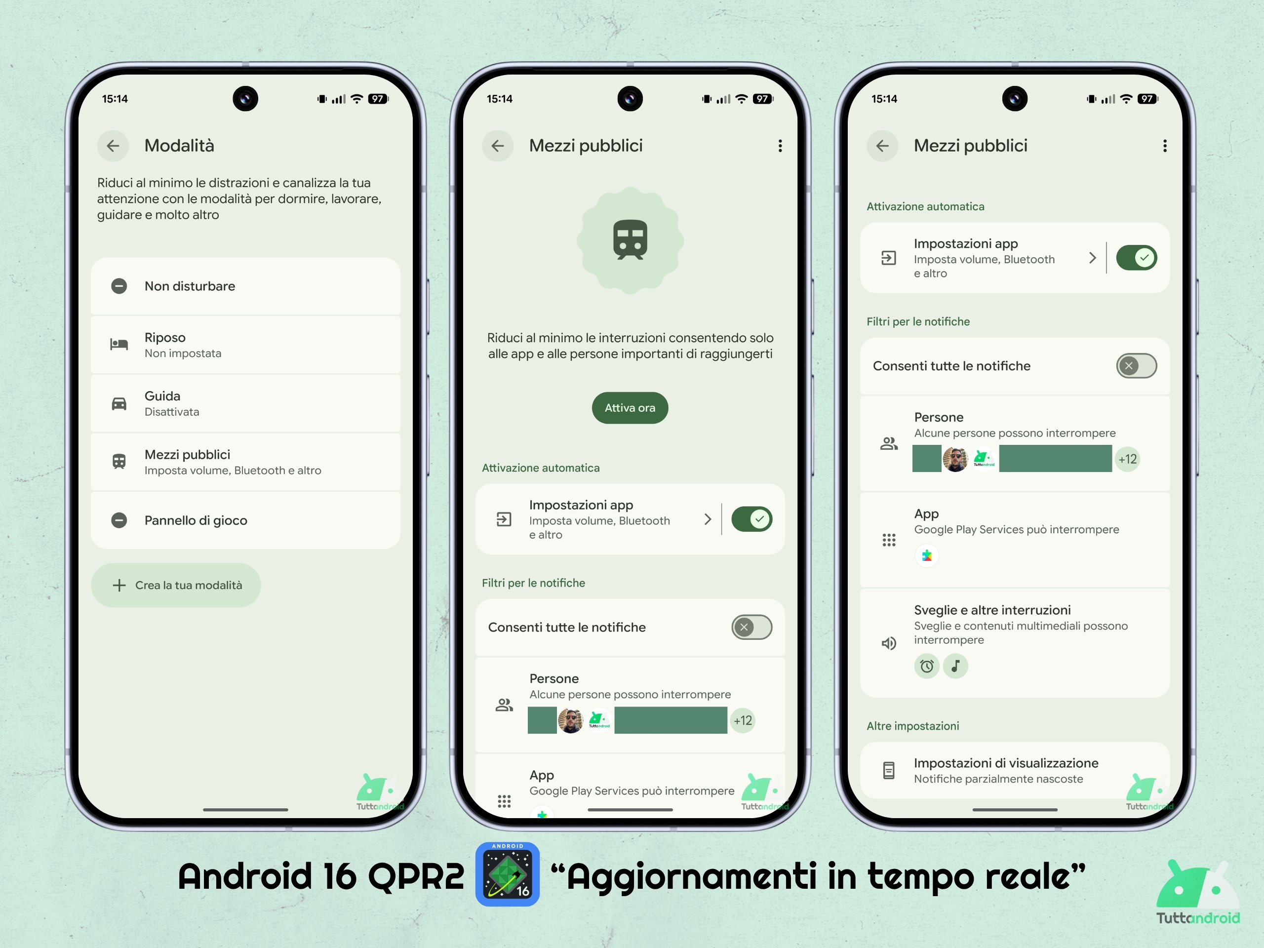 Android 16 QPR3 - Google Play Services - Modalità mezzi pubblici