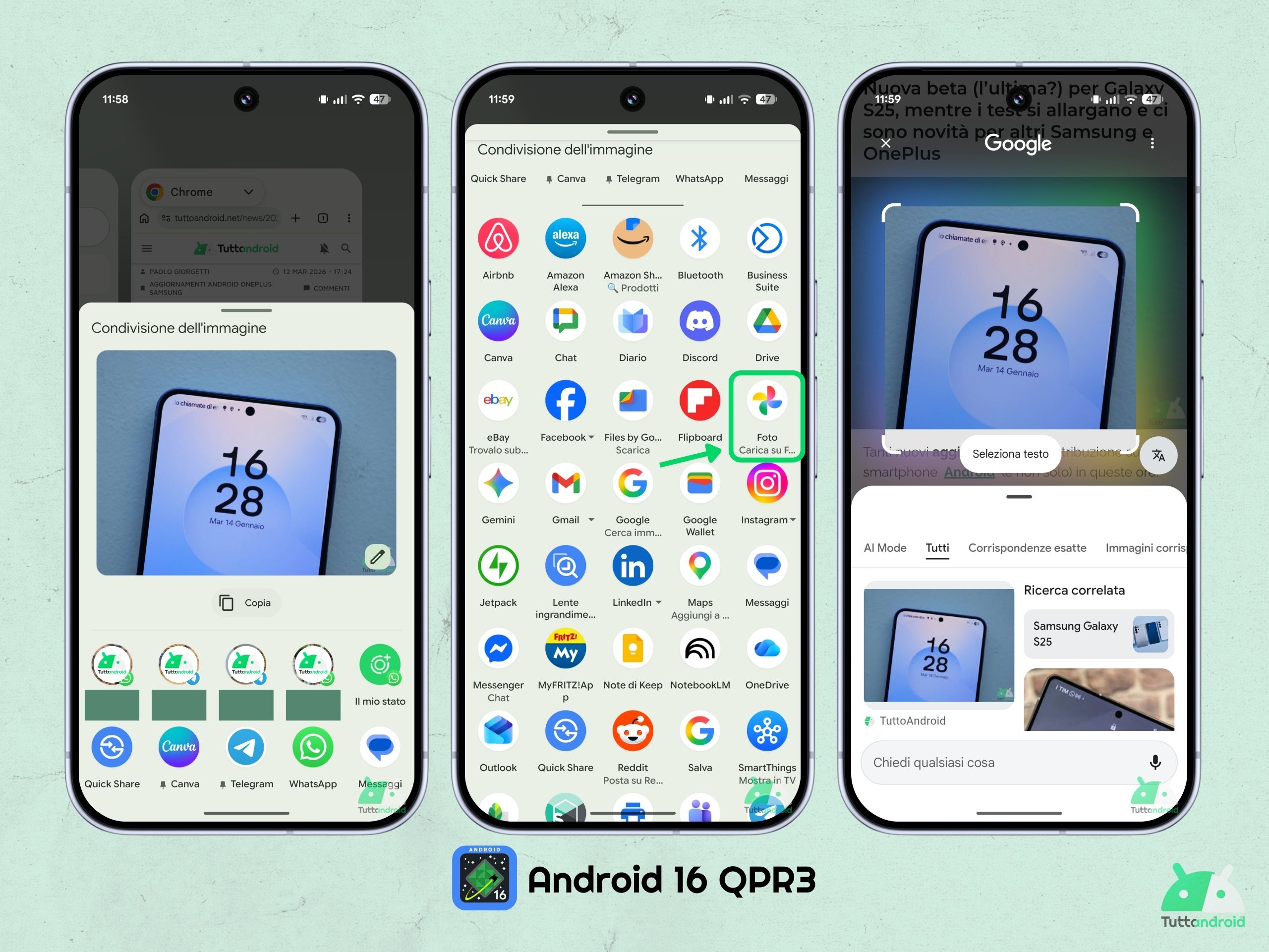 Android 16 QPR3 - Panoramica app recenti - salvataggio e ricerca immagini
