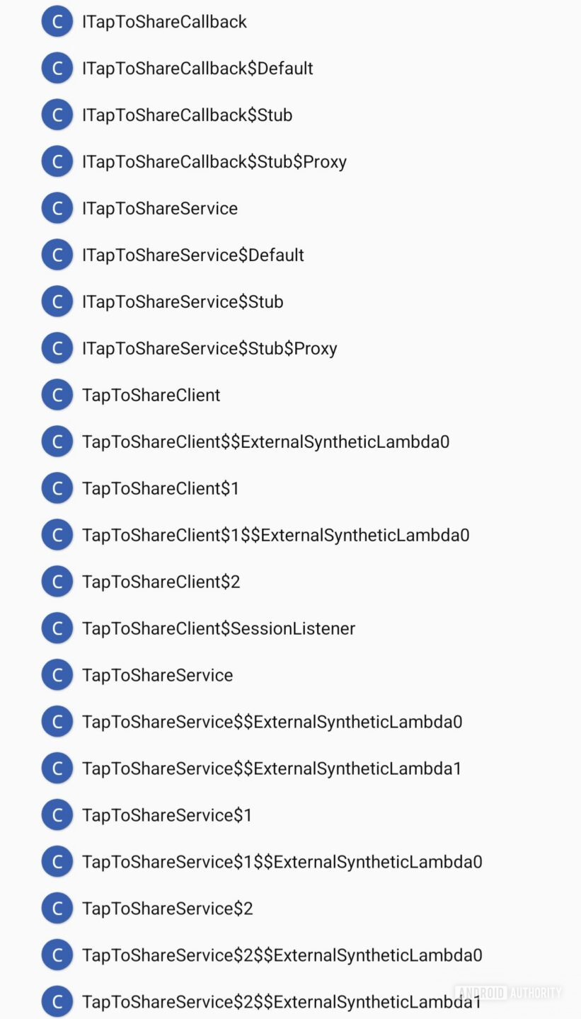 Android 17 Beta - riferimenti Tap to share di Quick Share