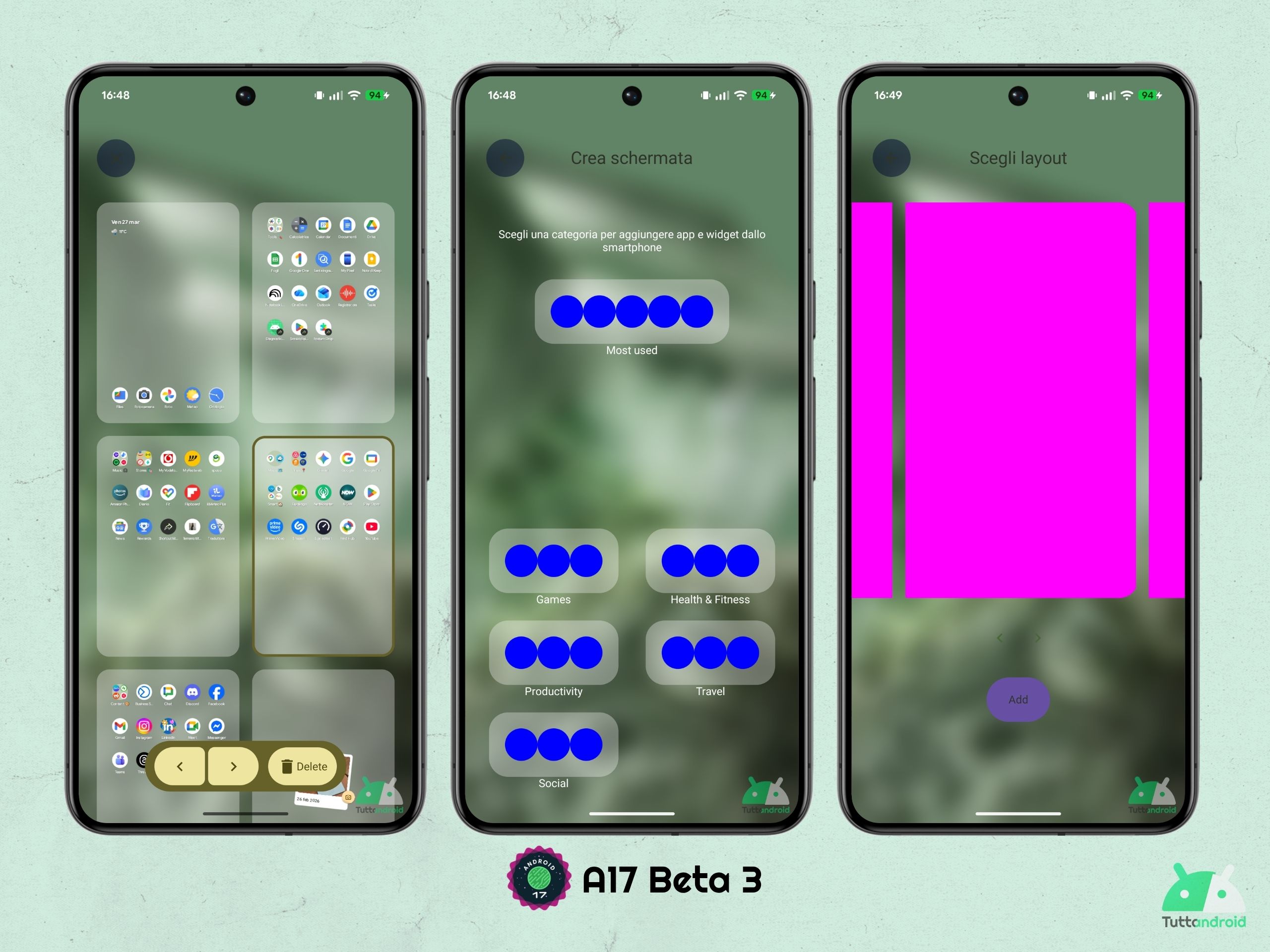Android 17 - Pixel Launcher - Funzione nascosta organizer - crea schermata