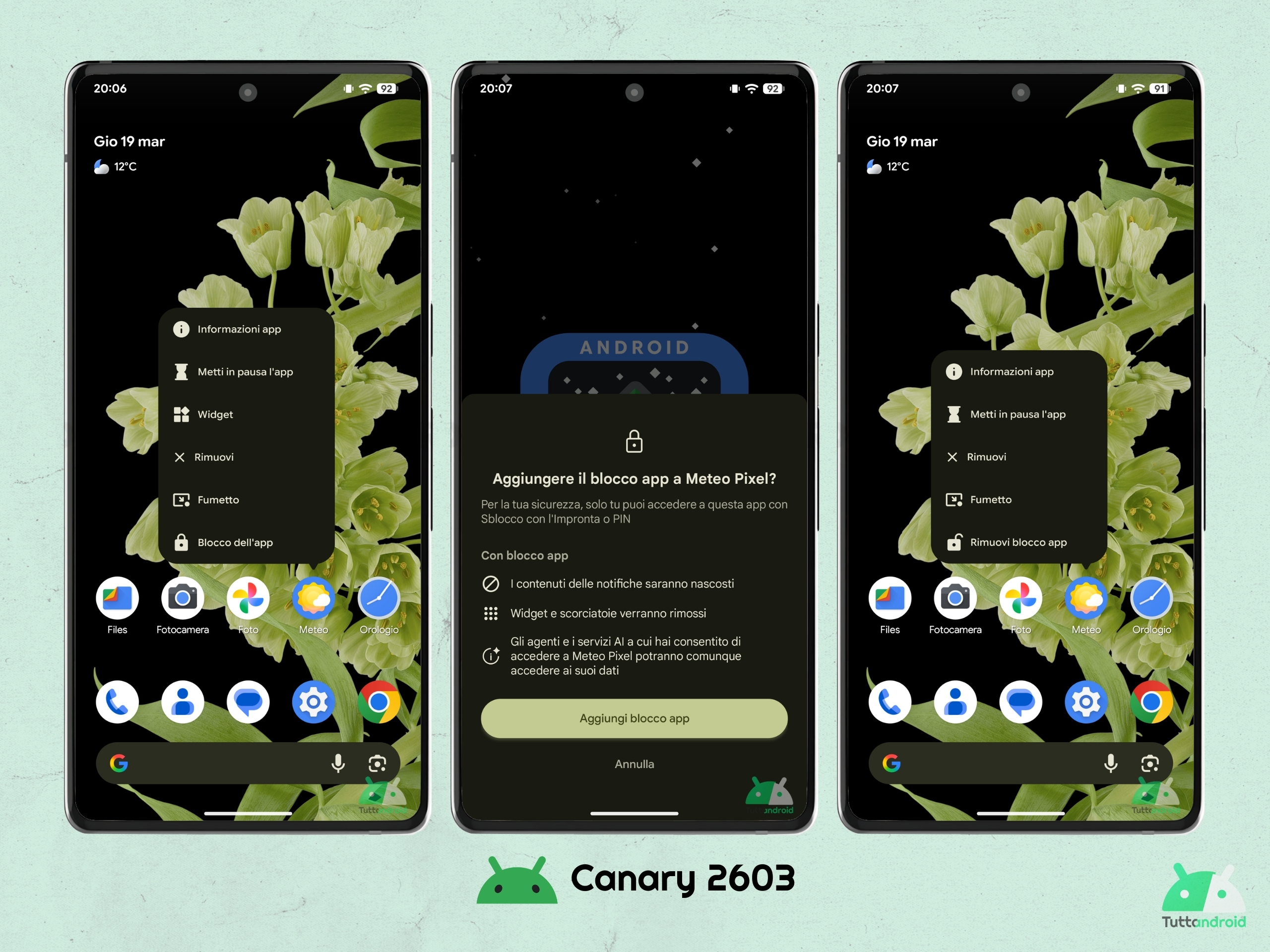 Android CANARY 2603 - Blocco delle app