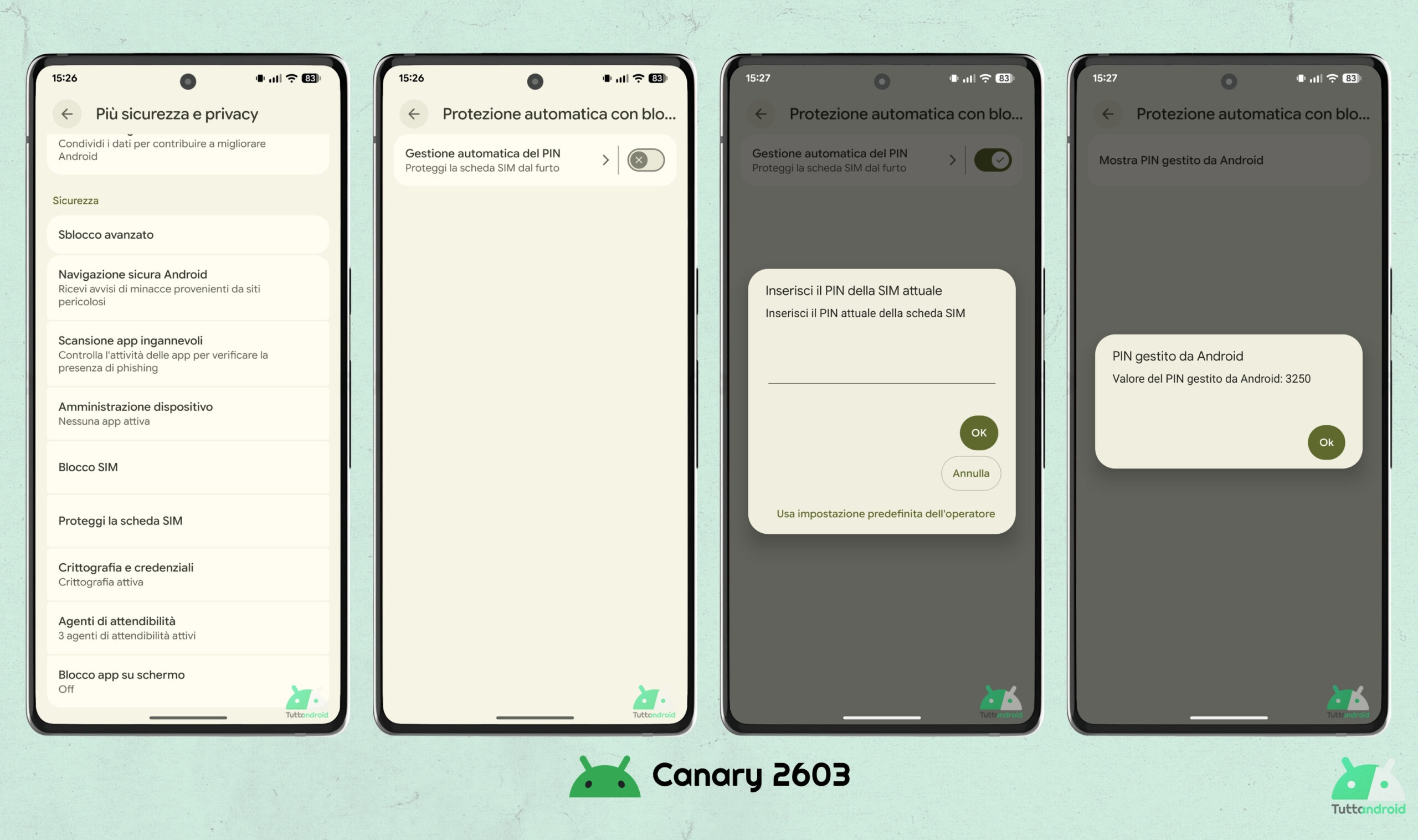 Android CANARY 2603 - Più sicurezza e privacy - Proteggi SIM di Android 17