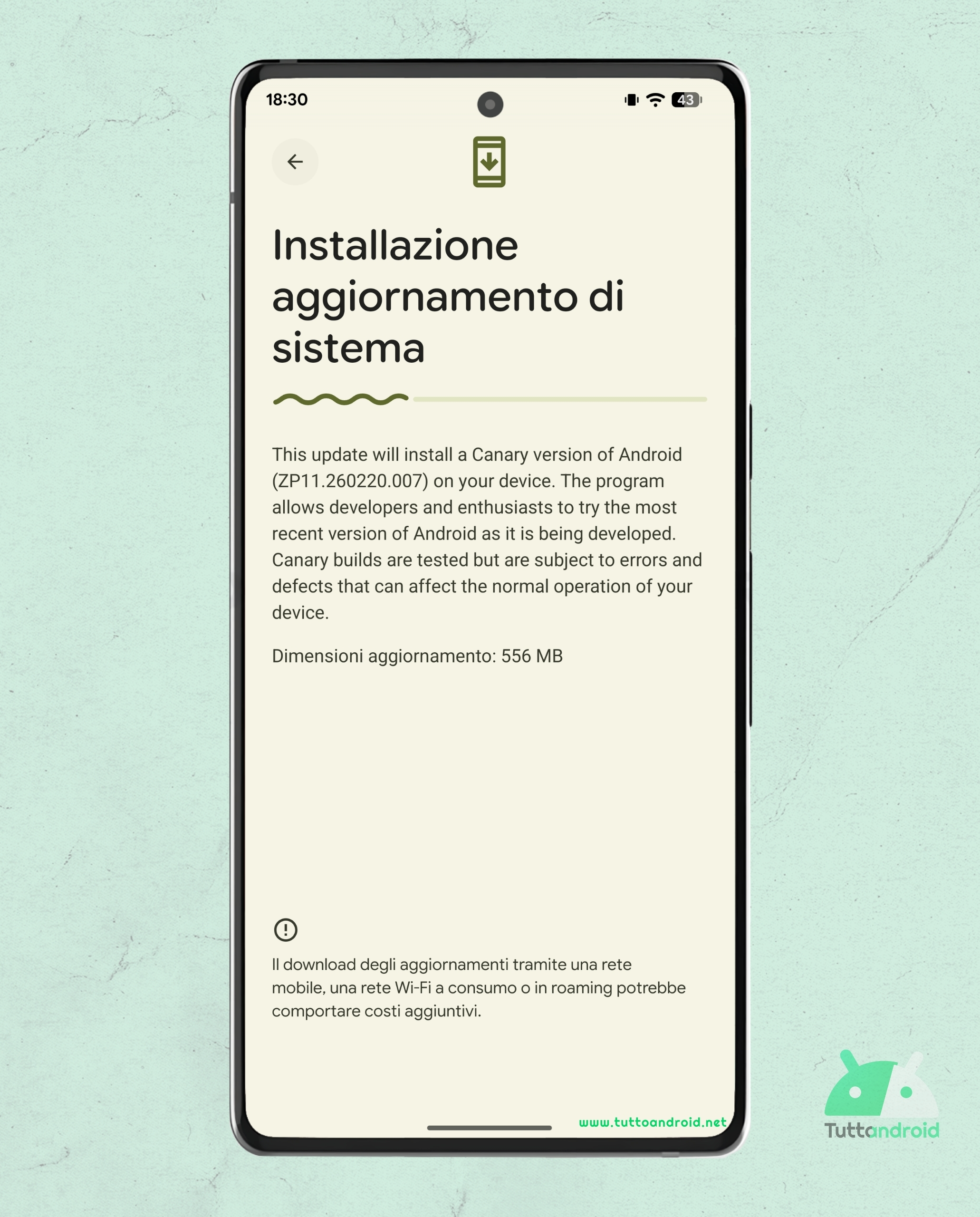 Android Canary Build 2603 on Google Pixel 6 Pro