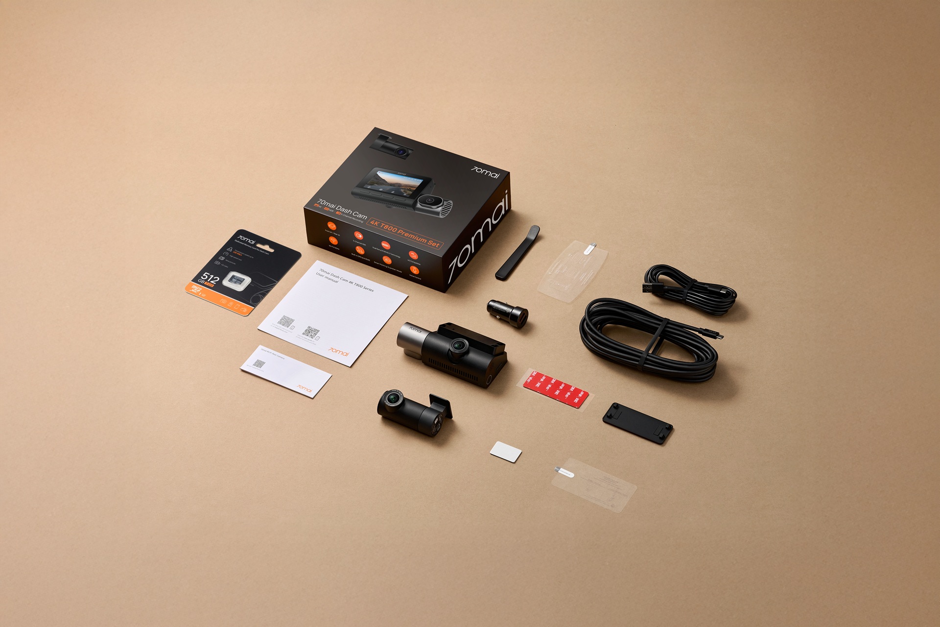 Dash Cam 4K 70mai T800 - 06 Kit Premium RC41