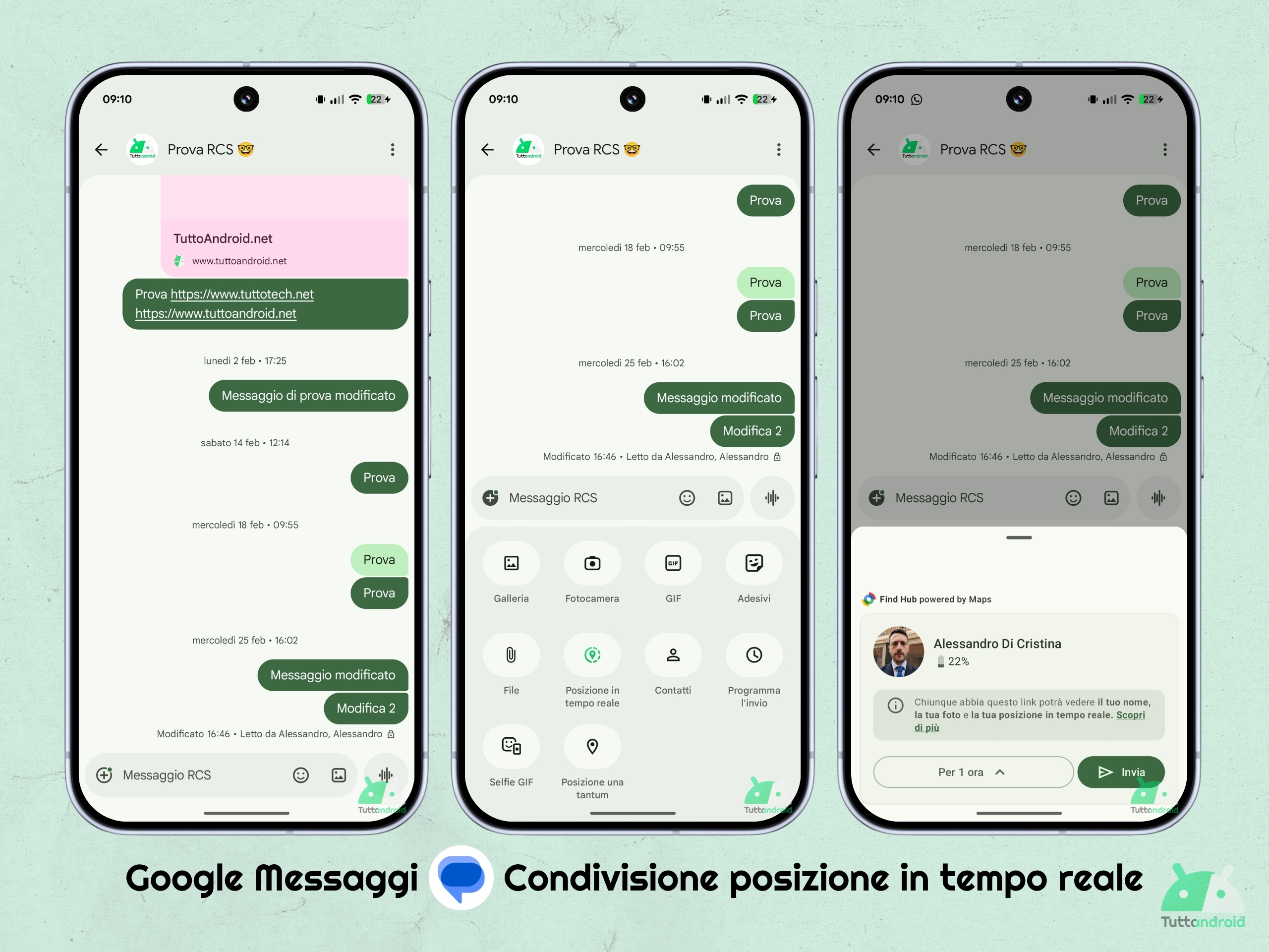 Google Messaggi v20260313 beta - Condivisione della posizione in tempo reale