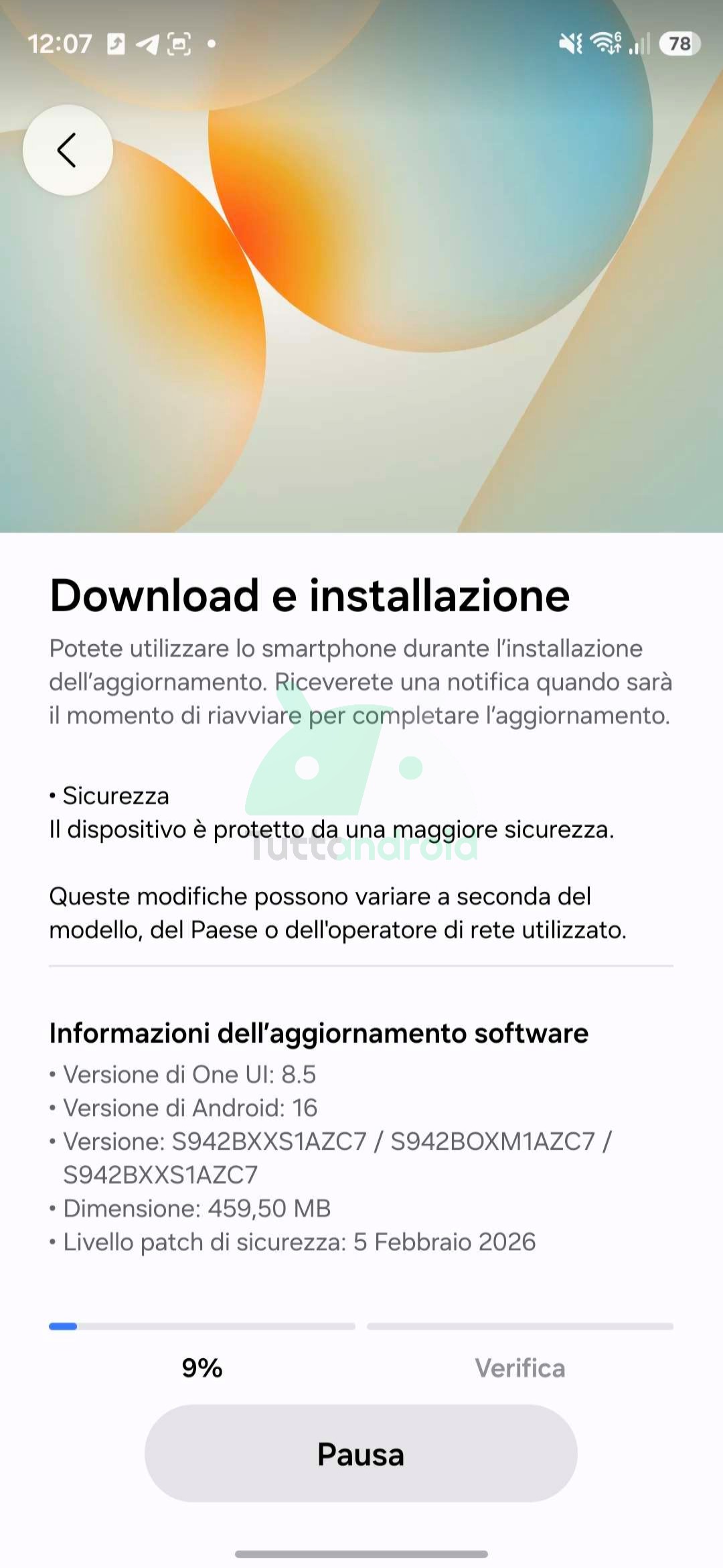 aggiornamento Samsung Galaxy S26
