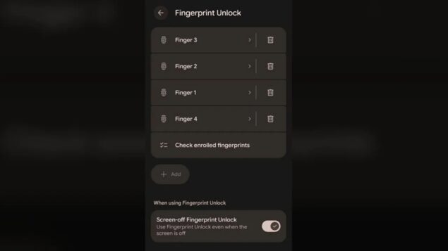 fingerpint unlock